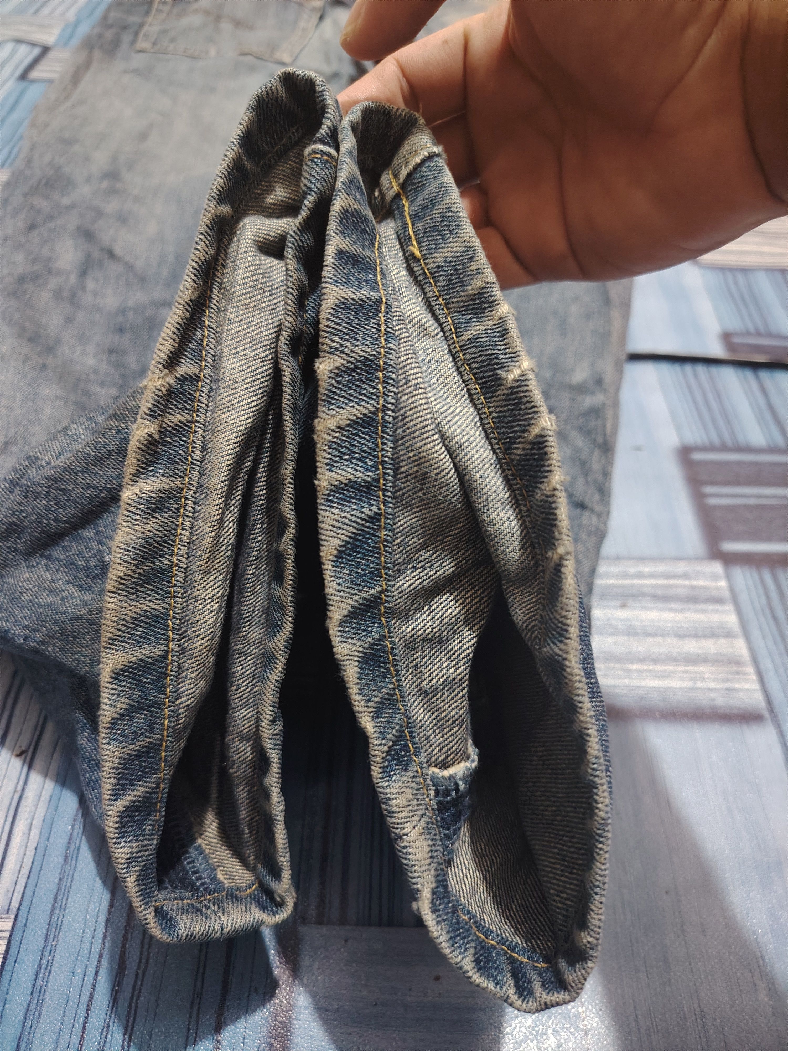 Big John Japanese Big John Distressed Jeans Baggy Style Size US 33 - 18 Thumbnail