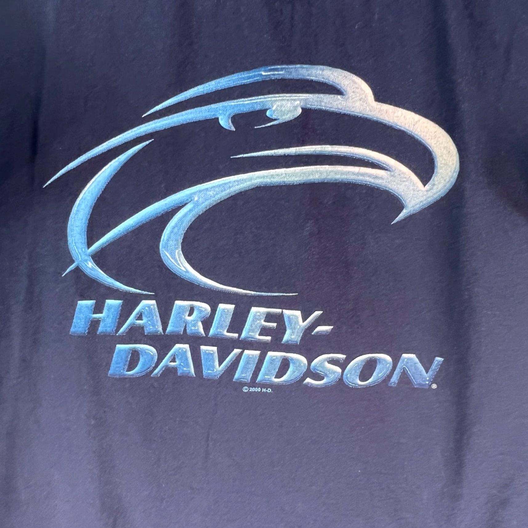 Harley Davidson Vintage Harley-Davidson T-Shirt Men XL Blue Motorcycle Graphic 2000 Thunder Road Canada Size US XL / EU 56 / 4 - 3 Thumbnail