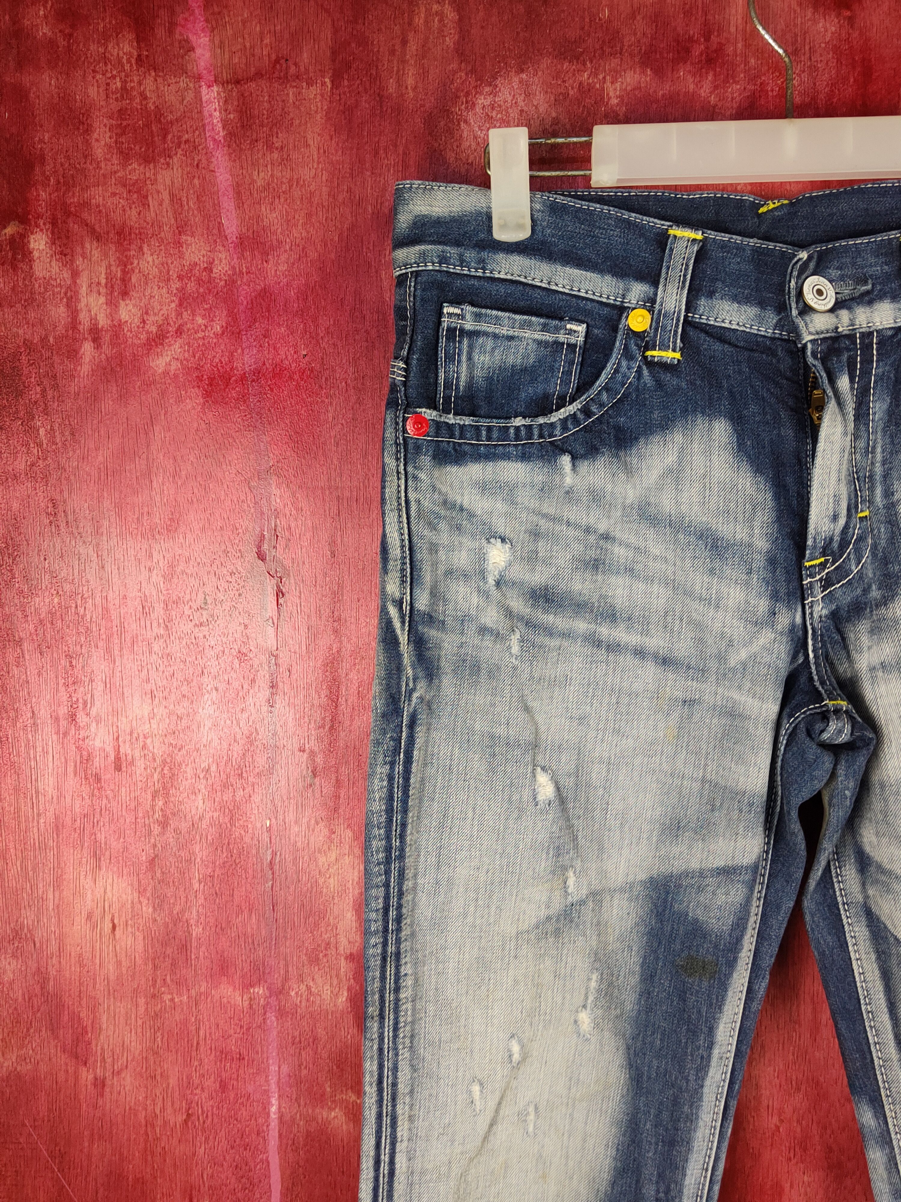 Edwin Something-Edwin venus Blue Distressed faded Denim #S1592 Size US 31 - 3 Thumbnail
