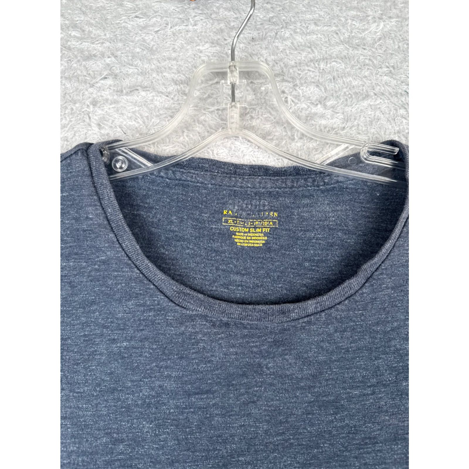 Ralph Lauren VINTAGE Ralph Lauren Shirt Adult XL Blue Crew Neck Cotton Jersey Slim Fit Embroidered Logo 90s Mens Size US XL / EU 56 / 4 - 7 Thumbnail
