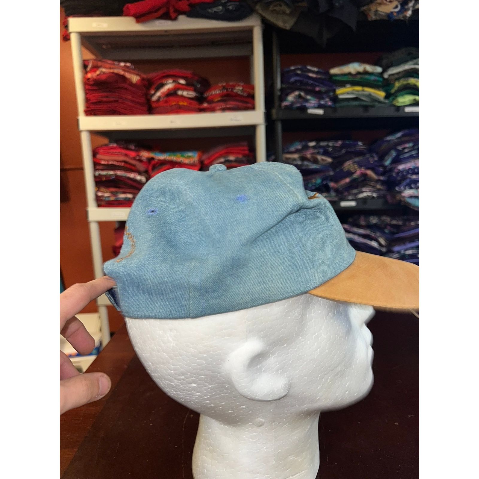 Vintage Vintage Fitzgeralds Hat 2000 Denim Cap Headwear Black Hawk Size ONE SIZE - 5 Thumbnail