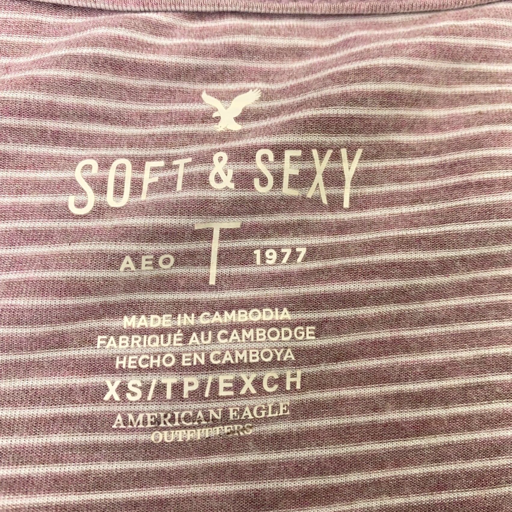 American Eagle Outfitters American Eagle Shirt Womens XS Pink Striped V-Neck Long Sleeve Flowy Soft & Sexy Size XS / US 0-2 / IT 36-38 - 4 Thumbnail