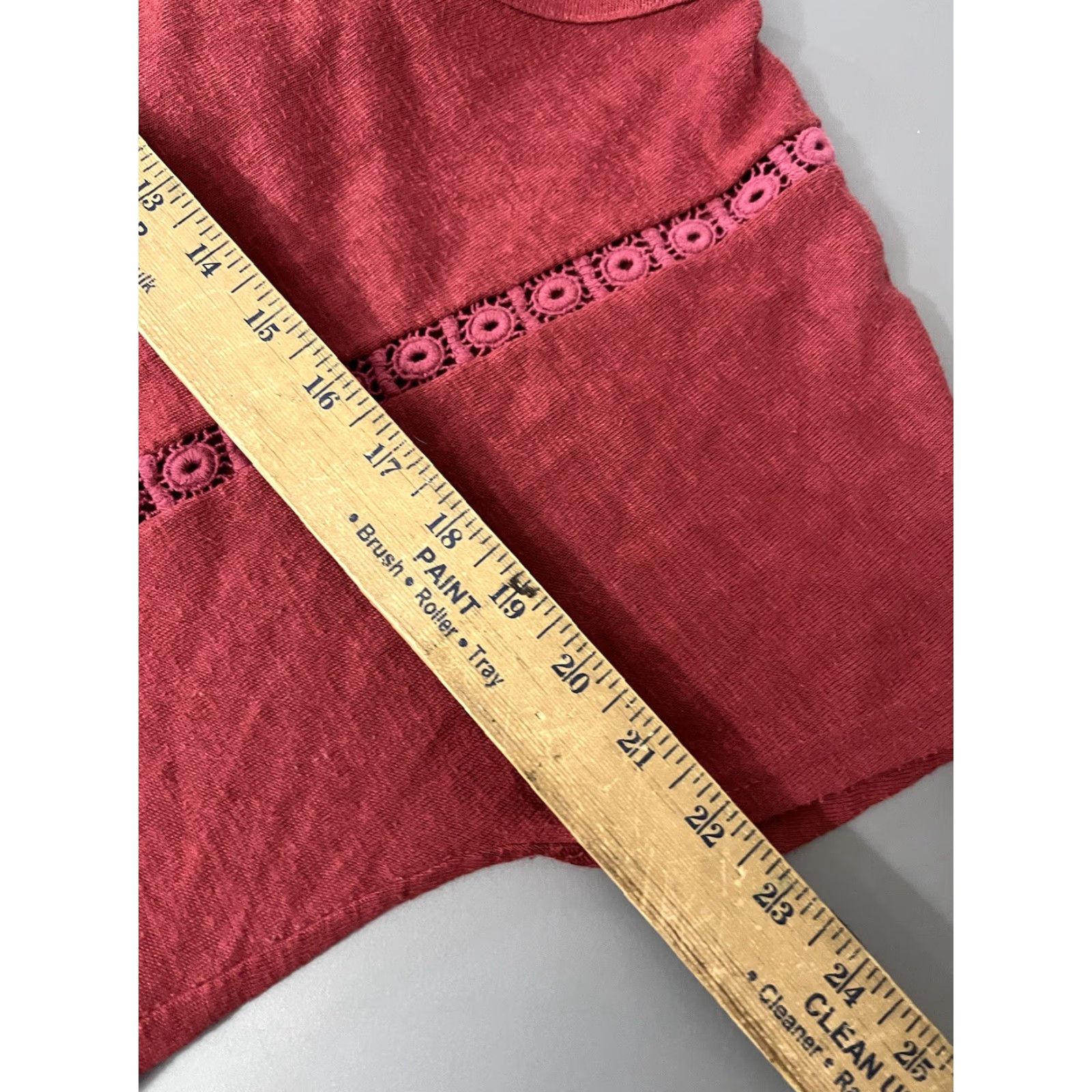 Vintage Atmosphere Womens Shirt 10 Red Short Sleeve Round Neck Tee Blouse Size L / US 10 / IT 46 - 6 Thumbnail