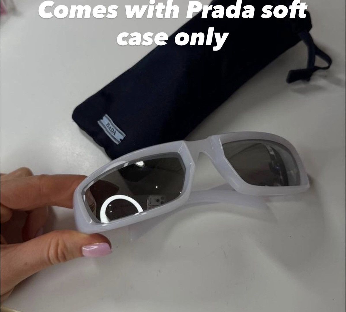 Prada PRADA Raf Simons Chrome Lenses Wrap Logo Sunglasses SPR29Y Size ONE SIZE - 5 Thumbnail