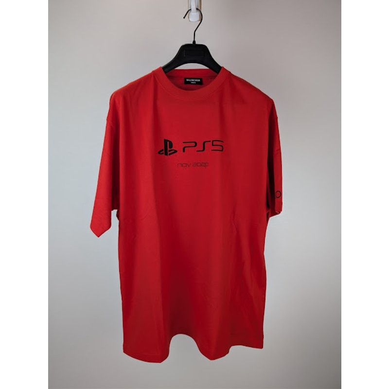Balenciaga × Playstation o1rshd1 Boxy T-shirt in Verm / Red Size US L / EU 52-54 / 3 - 2 Thumbnail