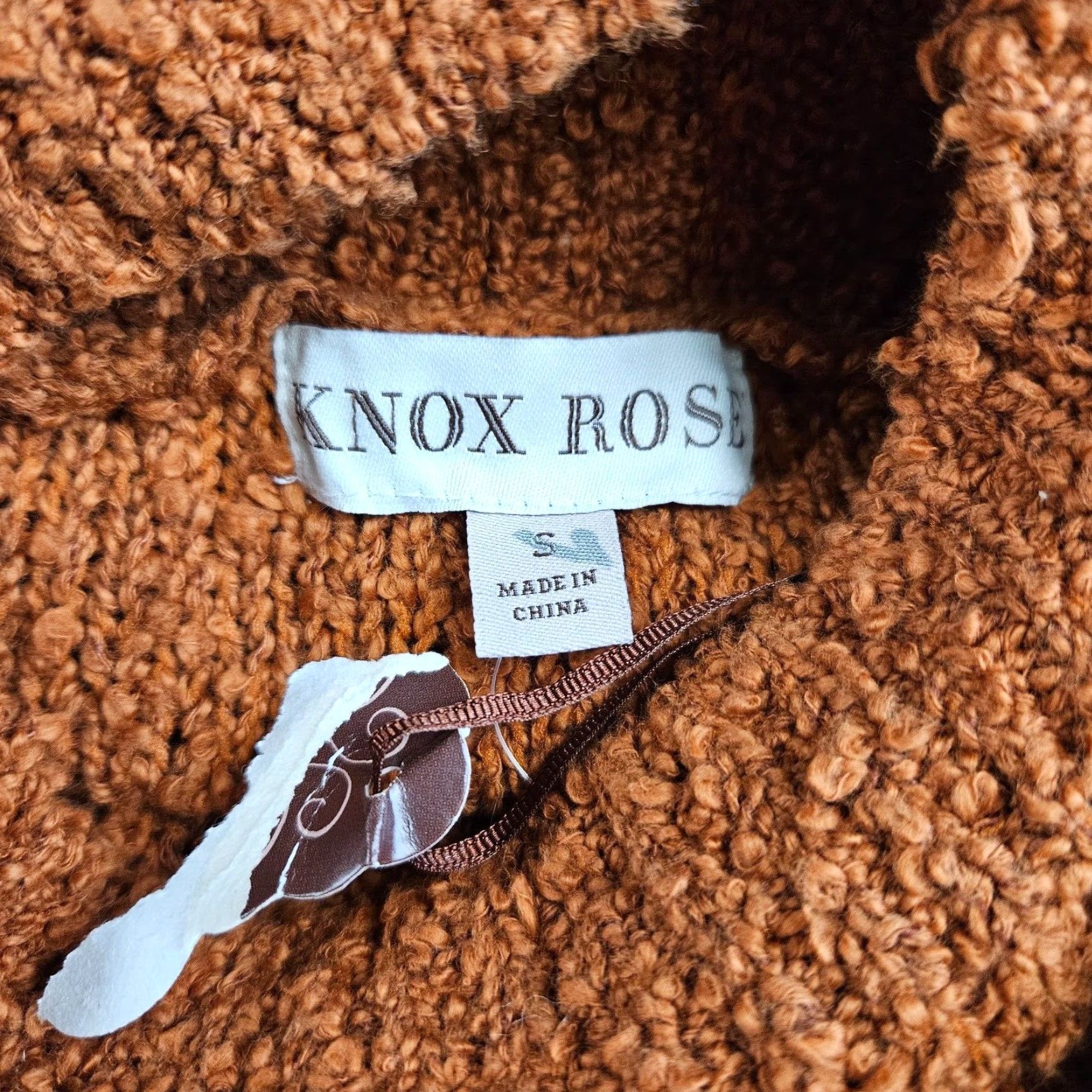 Vintage Knox Rose Sweater Womens Size S Brown Black Mock Neck Cotton Blend Long Sleeve Pullover Size S / US 4 / IT 40 - 6 Thumbnail