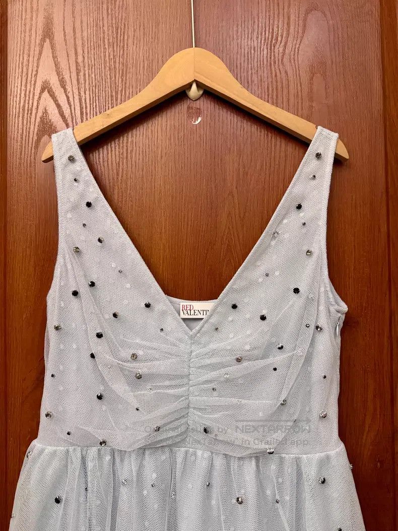 Valentino Valentino Light blue polka dot lace mesh skirt Size M / US 6-8 / IT 42-44 - 6 Thumbnail