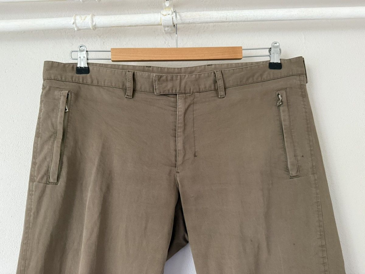 Prada Brown Cotton Zip Pants with Red Tab Detail Size US 38 / EU 54 - 2 Thumbnail