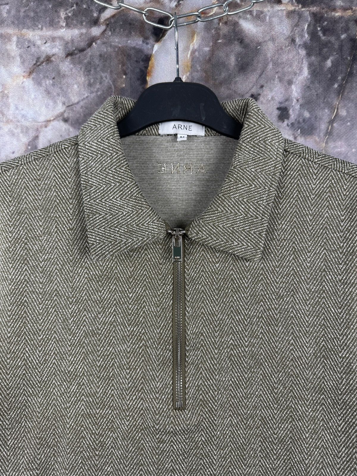 Other ARNE Herringbone Textured Zip Polo Shirt Short Sleeve Size US M / EU 48-50 / 2 - 5 Thumbnail