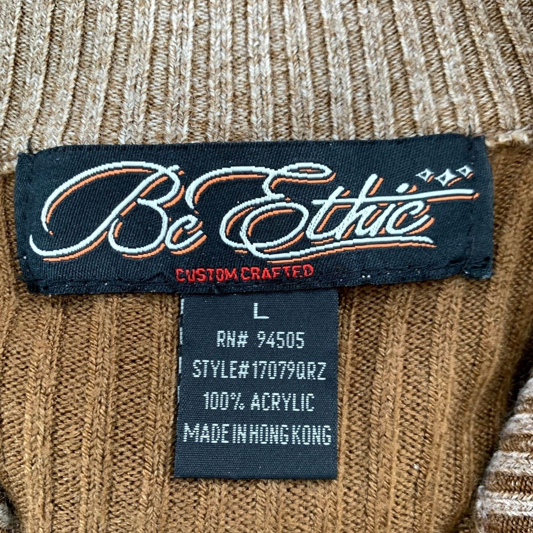 Vintage VINTAGE Y2K BC Ethic Acid Wash 1/4 Zip Super Soft Ribbed Brown Sweater Large Size US L / EU 52-54 / 3 - 4 Thumbnail