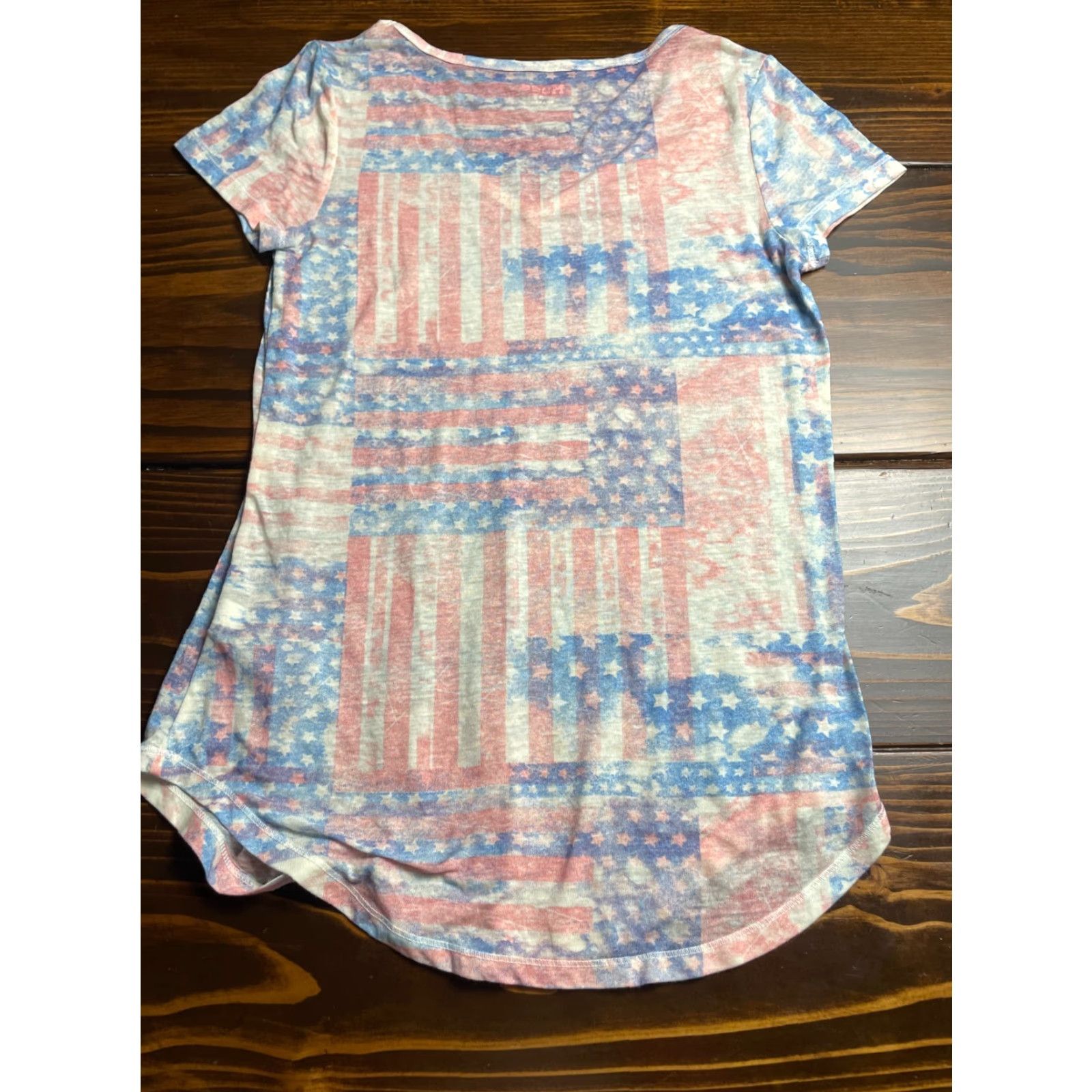 Vintage Mudd T-Shirt Womens Size S Red White Blue Patriotic USA Flag Short Sleeve Tee Shirt Womens Small Red White Blue USA Flag T-Shirt Mens? Wait. Size S / US 4 / IT 40 - 2 Thumbnail