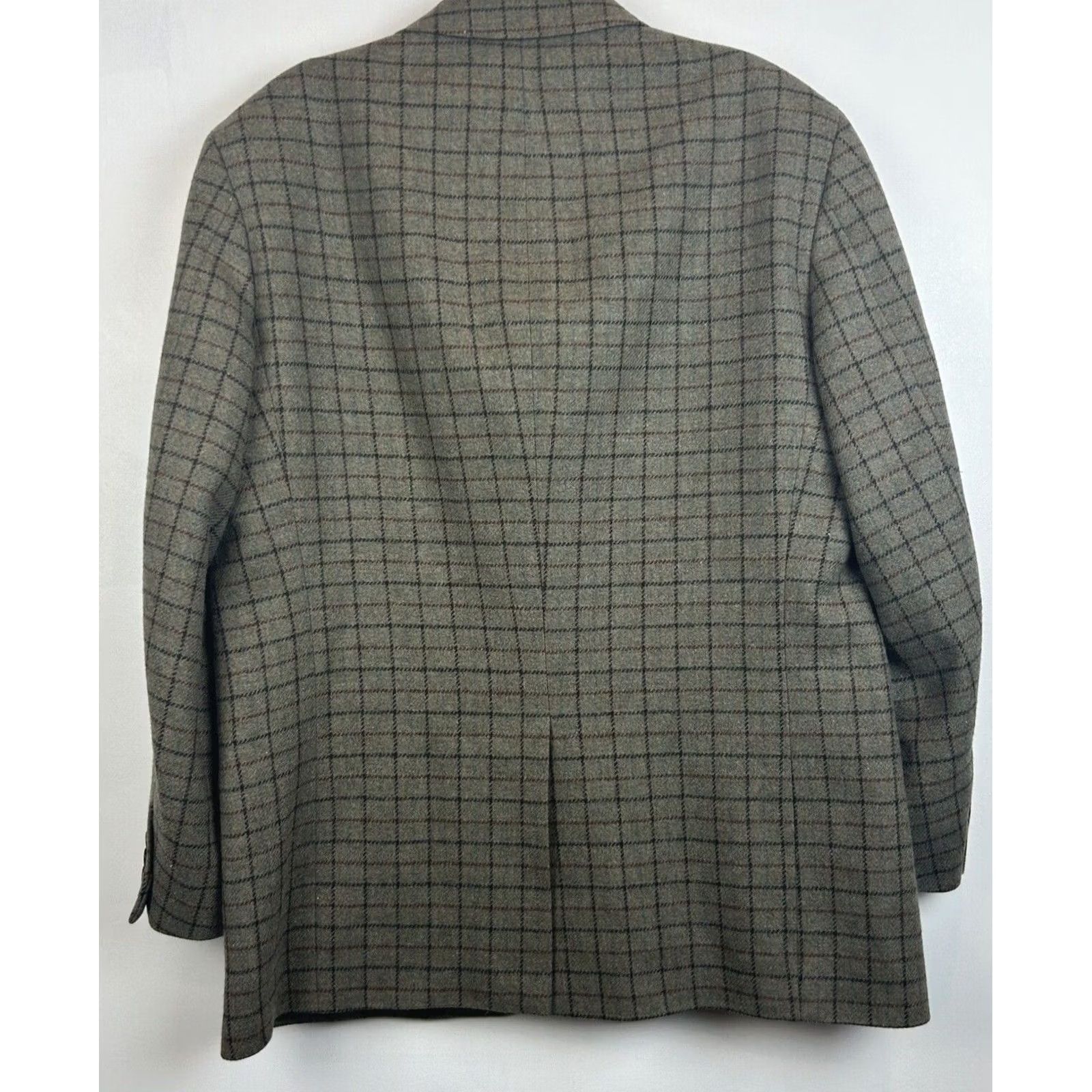 J.Crew J.CREW Blazer Plaid Wool 44R Men Green Notch Lapel 3-Button Single-Breasted Regular Front Coat Vintage? No Size 44R - 2 Thumbnail