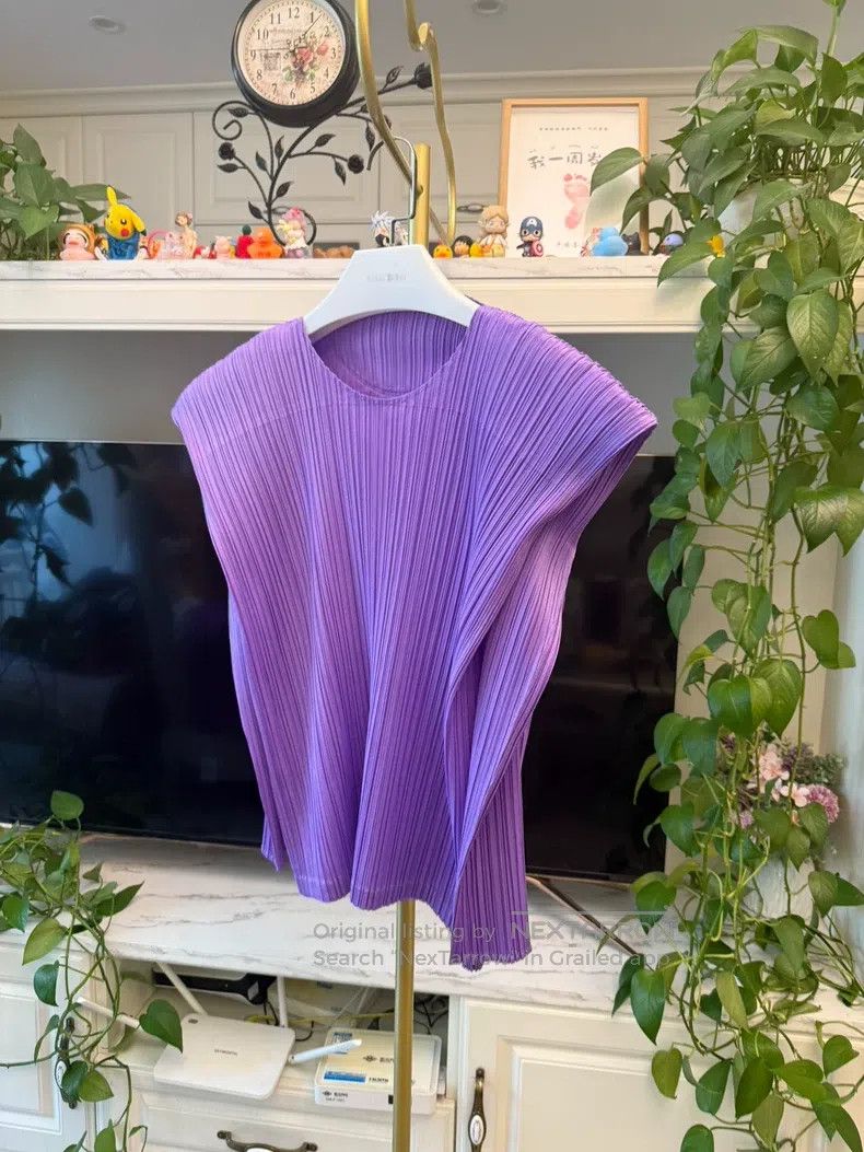 Issey Miyake Issey Miyake size:one size Purple Long Sleeve Size XXS / US 00 / IT 34 - 3 Thumbnail