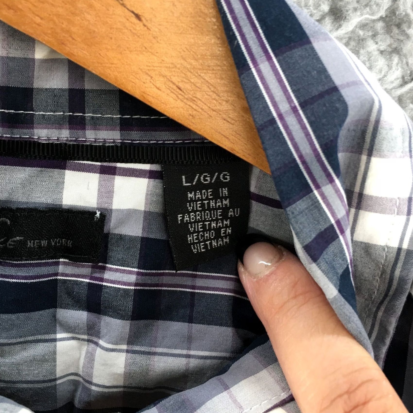 Kenneth Cole KENNETH COLE Button Up Casual Shirt Mens Large Blue Plaid Cotton Long Sleeve Size US L / EU 52-54 / 3 - 7 Thumbnail