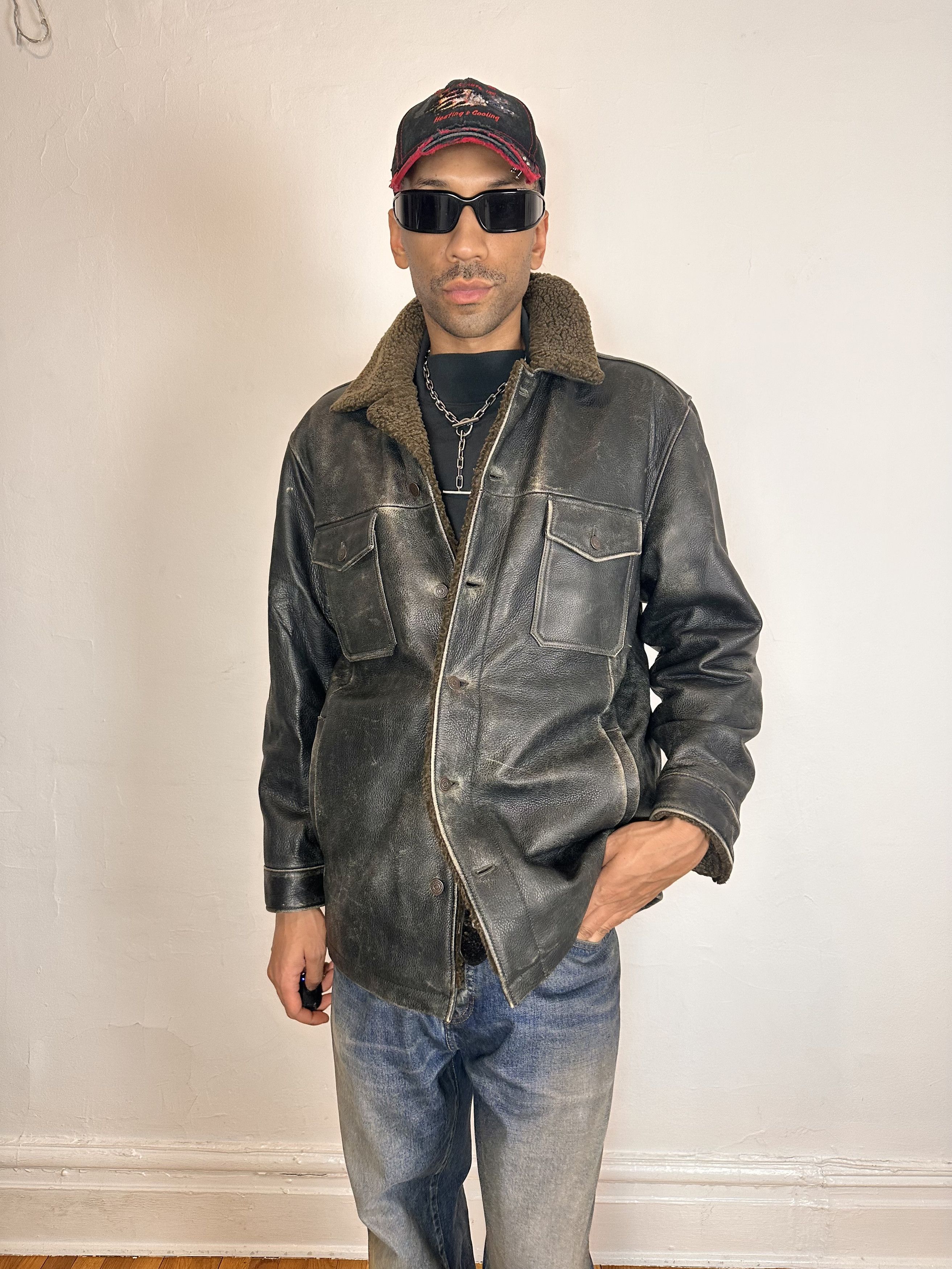 Gap × Vintage VINTAGE ARCHIVE 00s DISTRESSED FADED GAP LEATHER