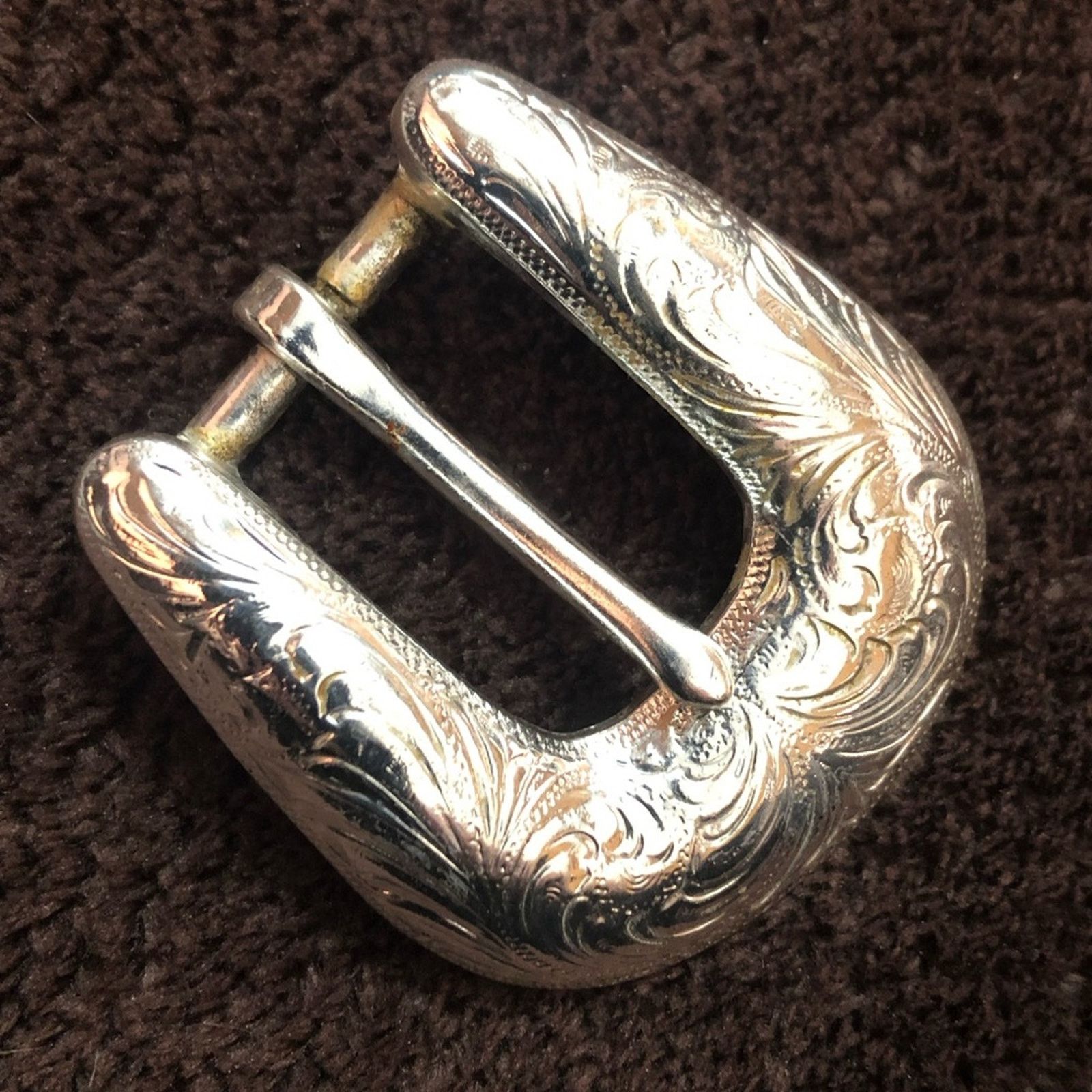 Vintage Vintage etched silver tone classic western style belt buckle Size ONE SIZE - 1 Thumbnail