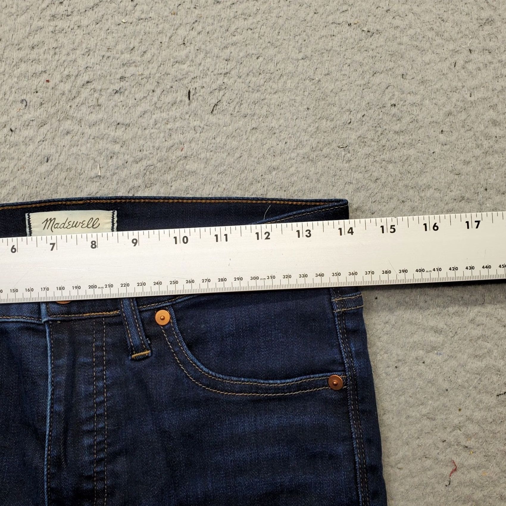 Madewell Madewell Womens 27 Blue Denim Dark Wash Stretch 9" Mid-Rise Skinny Jeans Size 27" / US 4 / IT 40 - 6 Thumbnail