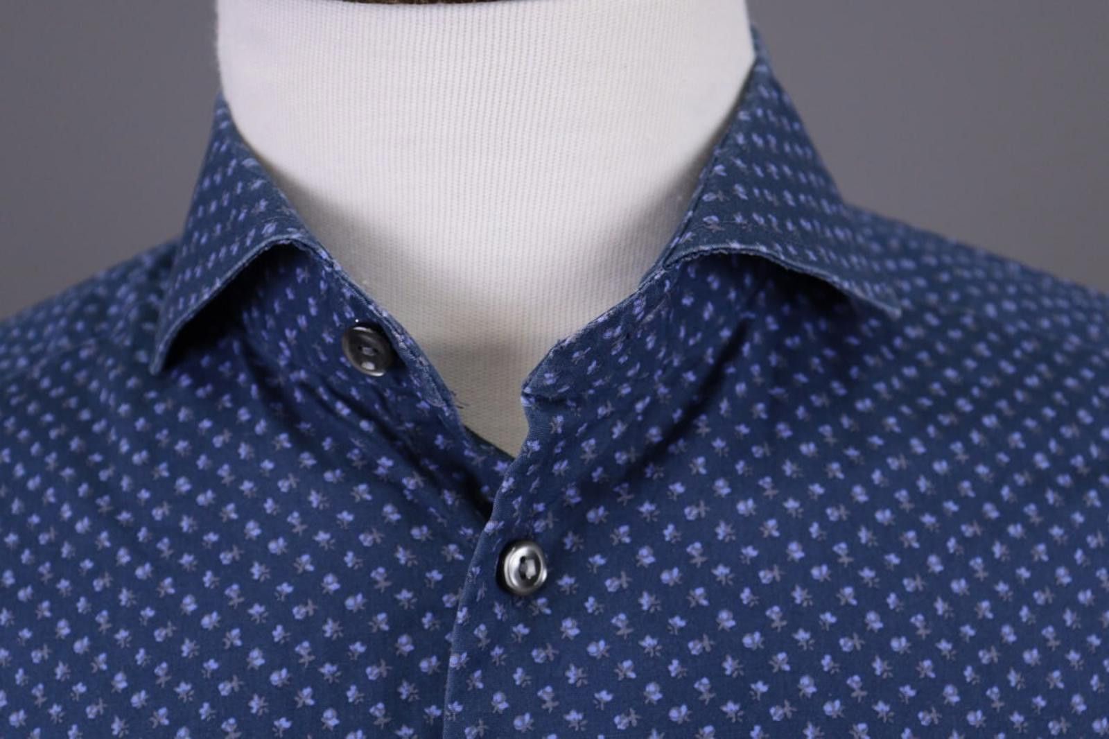 Eton Eton Slim Blue Luxury Floral Button Down Shirt Size 41 / 16 Size US M / EU 48-50 / 2 - 2 Thumbnail