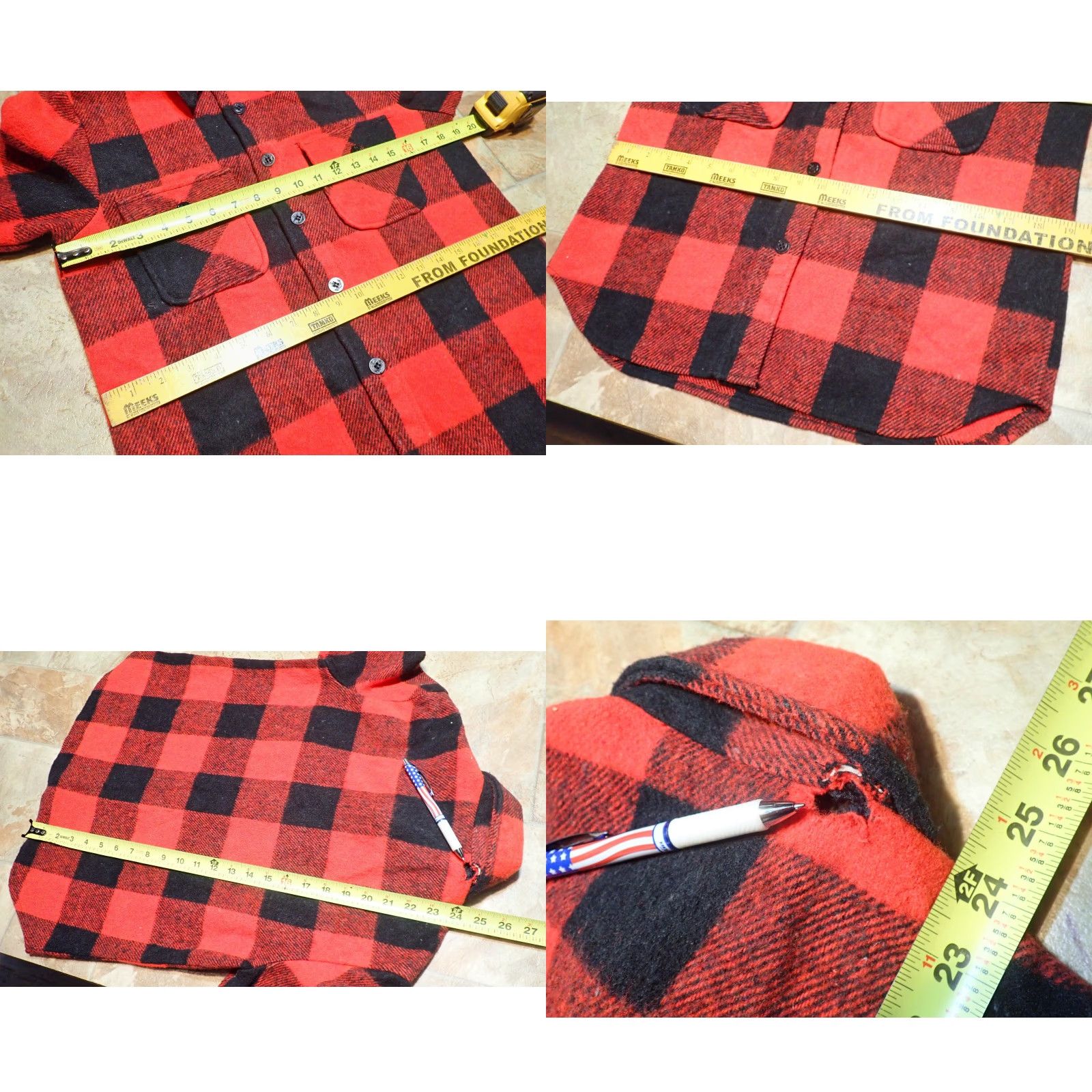 Vintage VINTAGE Red Black Buffalo Plaid Wool CPO Shirt Jacket Mens XS Womens Sm Cotton? Size XS / US 0-2 / IT 36-38 - 8 Thumbnail