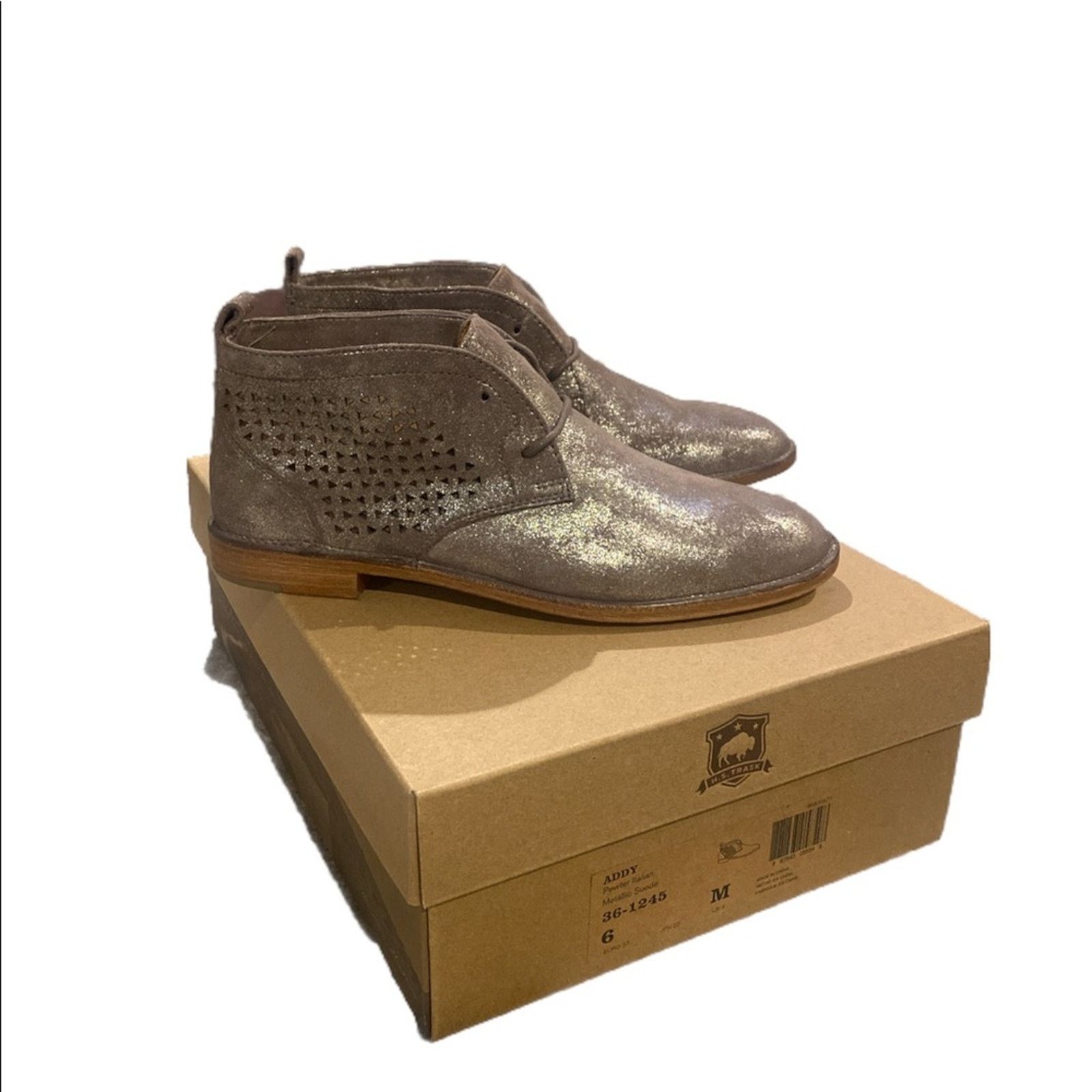 Other Addy Lace Laser-Cut Leather Boot TRASK Metallic Sz. 6 Size US 6 / IT 36 - 2 Thumbnail