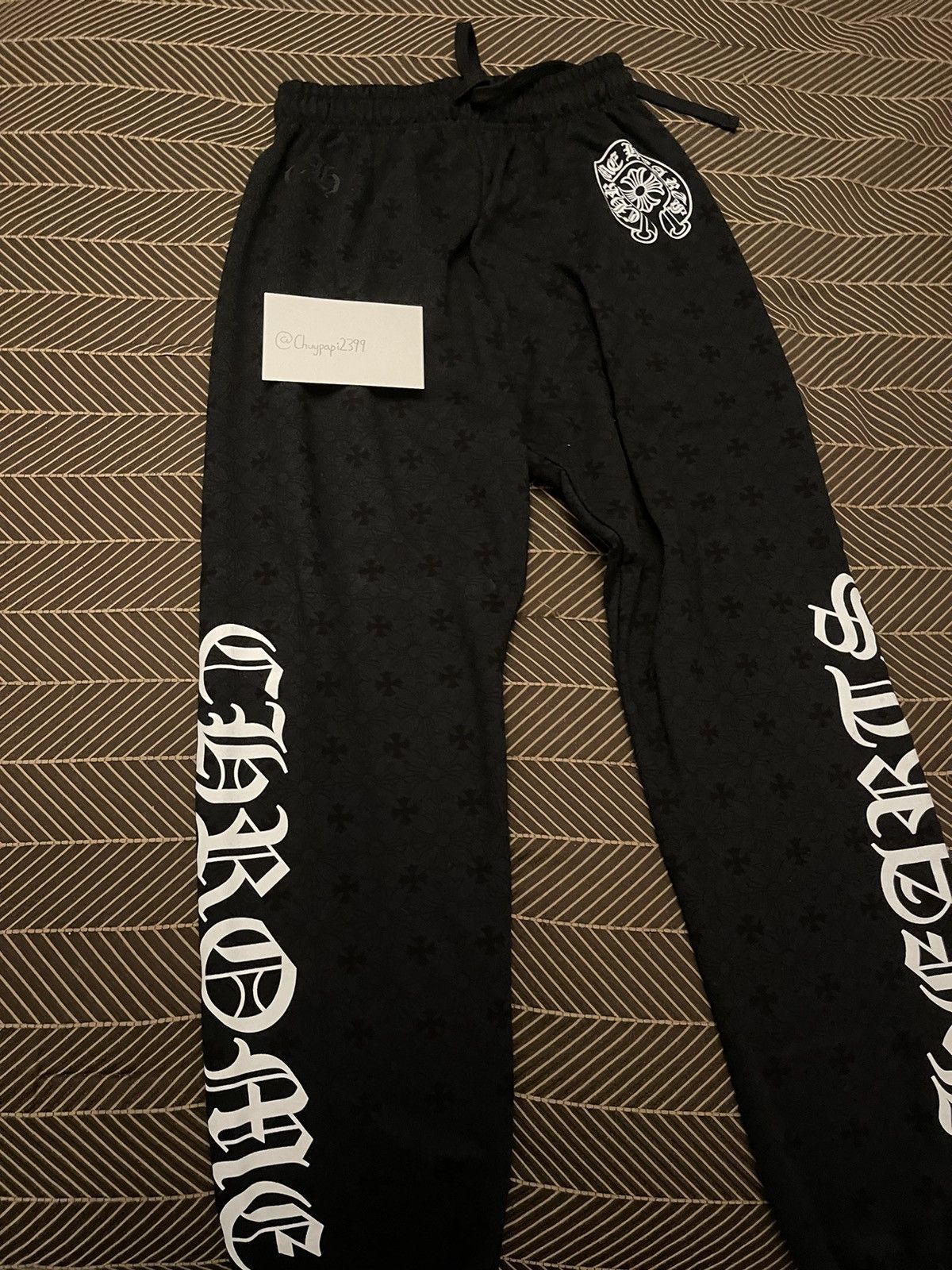 Image of Chrome Hearts Monogram Sweatpants in Black, Men's (Size 30)