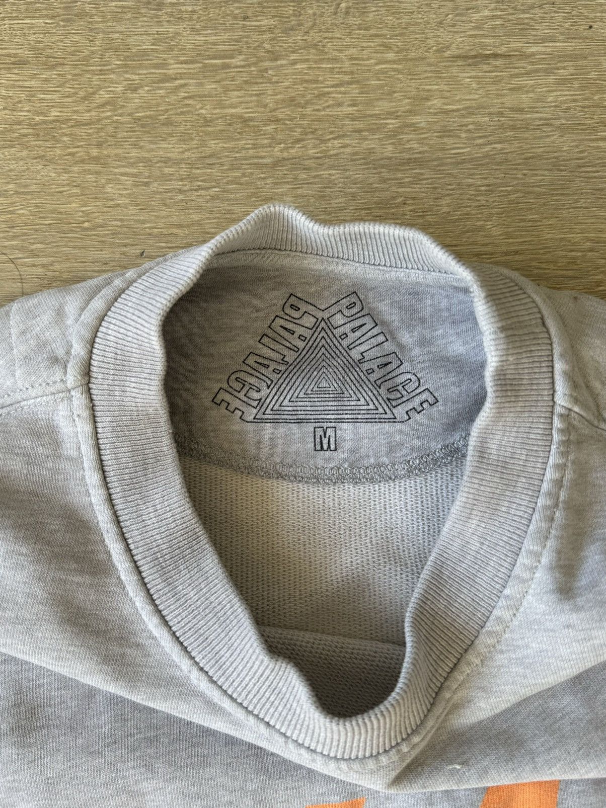 Palace Palace Grey Crewneck with Orange Logo (Size M) Size US M / EU 48-50 / 2 - 2 Thumbnail