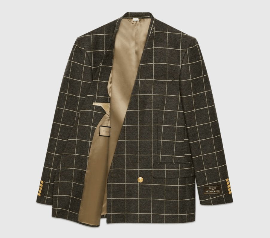 Gucci o1s1wg110225 Check Wool Formal Jacket in Multicolor Size US L / EU 52-54 / 3 - 3 Thumbnail