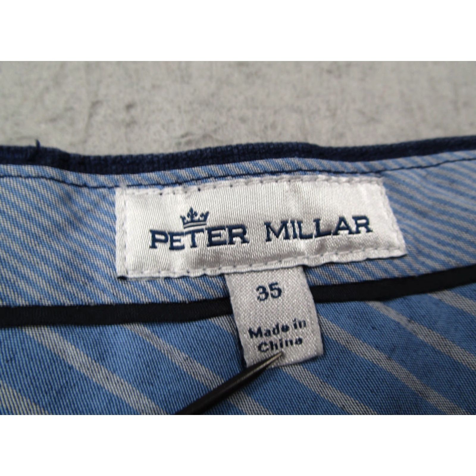 Peter Millar PETER MILLAR Men's Casual Blue Canvas Chino Pants 35x27 5-Pocket Regular Fit Size US 35 - 3 Thumbnail