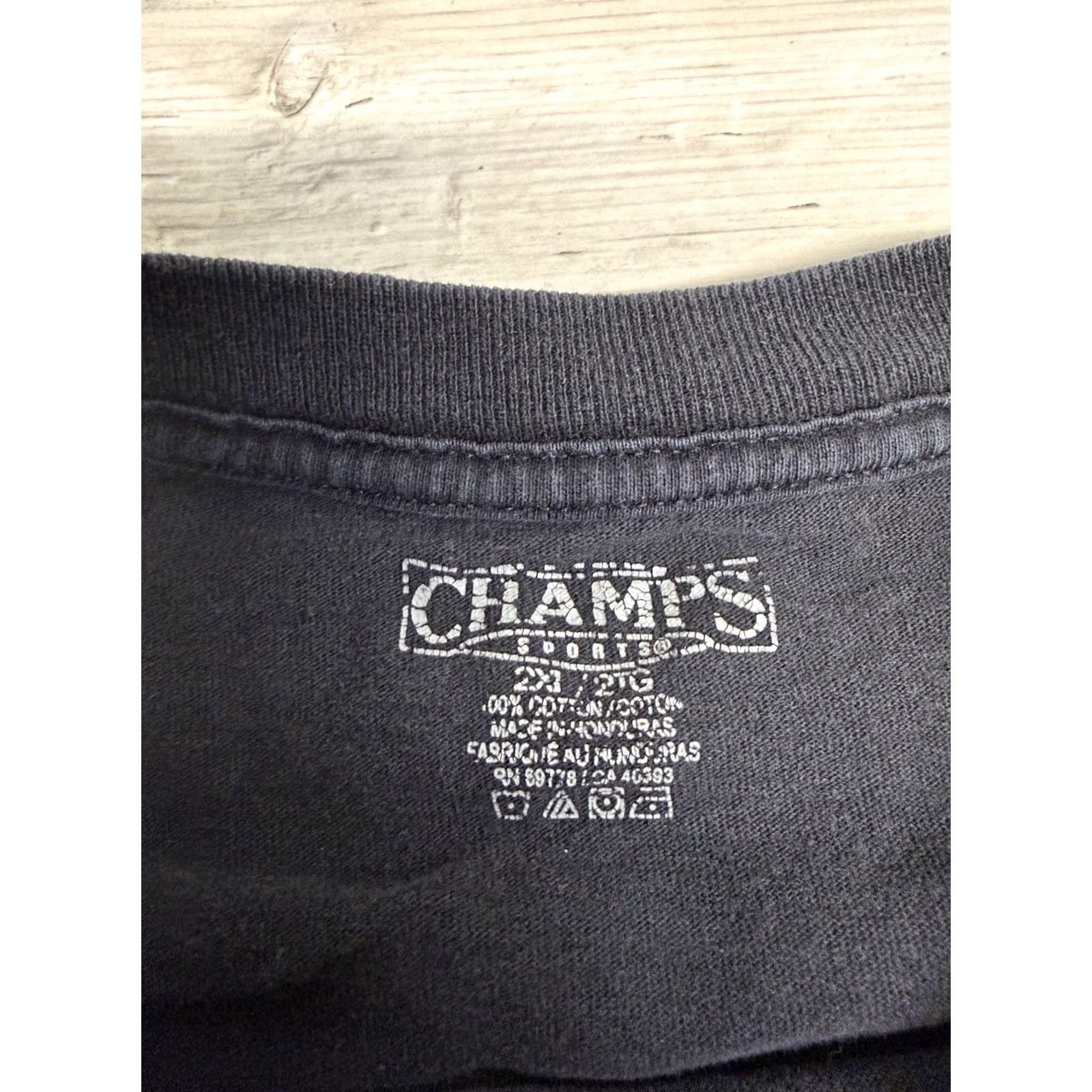 Vintage Champs T-Shirt Mens 2XL Black Sun Faded Grunge Goth Short Sleeve Crew Neck Vintage Tee Shirt Mens Black Grunge 2XL Size US XXL / EU 58 / 5 - 3 Thumbnail