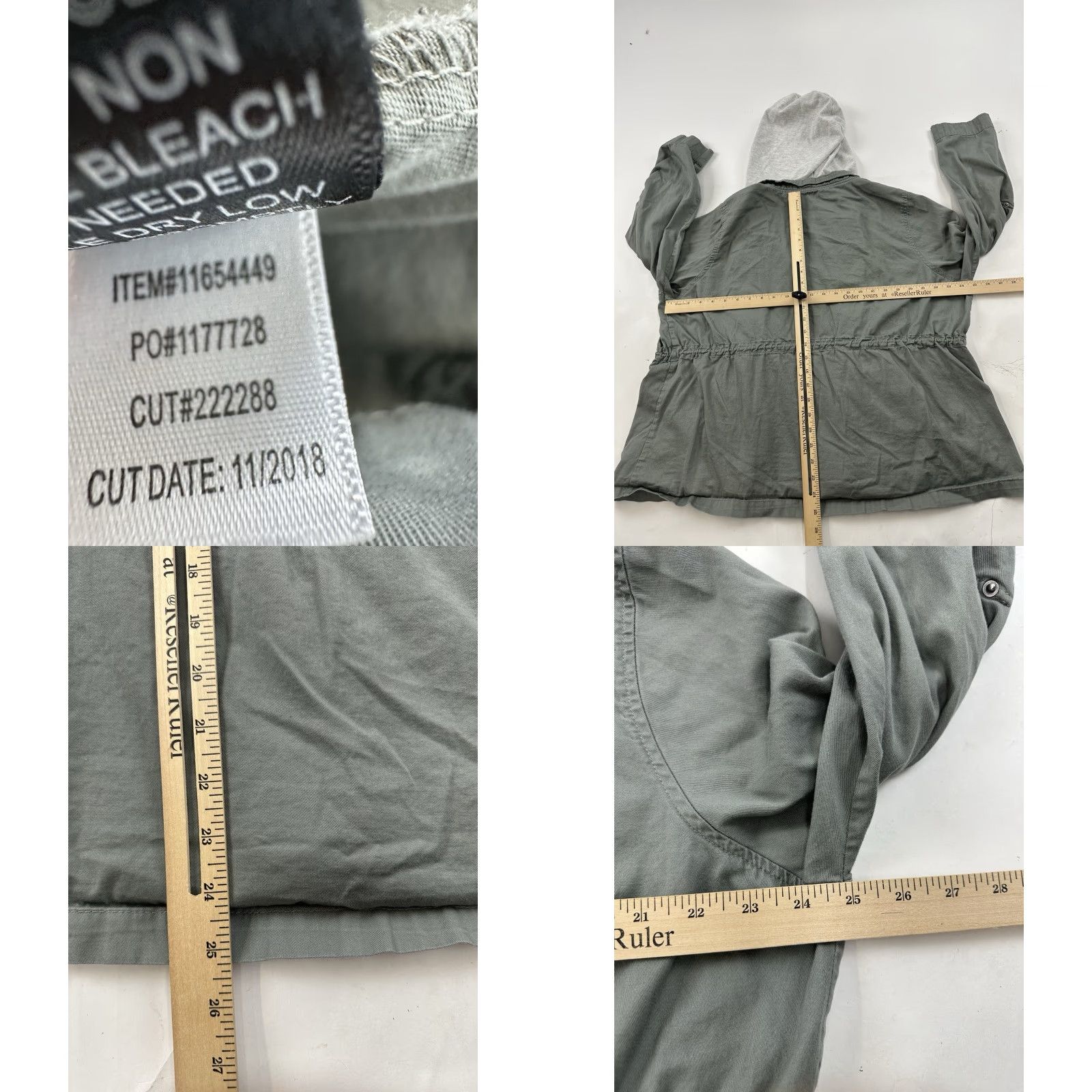 Torrid VINTAGE Torrid Green Cotton Twill Jacket Womens Plus 2X Casual Streetwear Pockets Hood Size XXL / US 16-18 / IT 52-54 - 8 Thumbnail