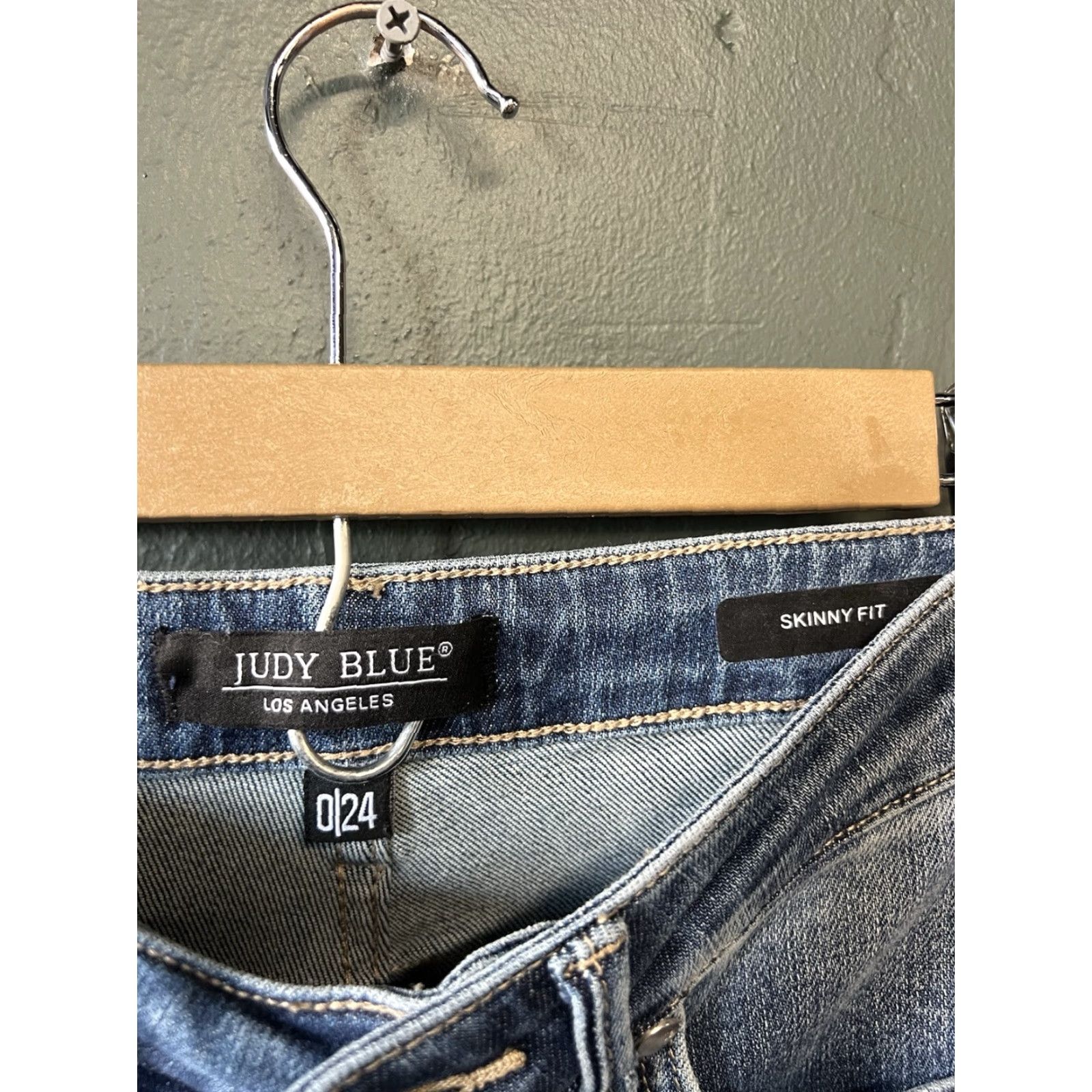 Vintage Judy Blue Aspen Skinny Jeans Womens 0/24 Blue Stretch High Rise Denim 28.5 Inseam Regular Size 24 Size 42" / US 20 - 3 Thumbnail