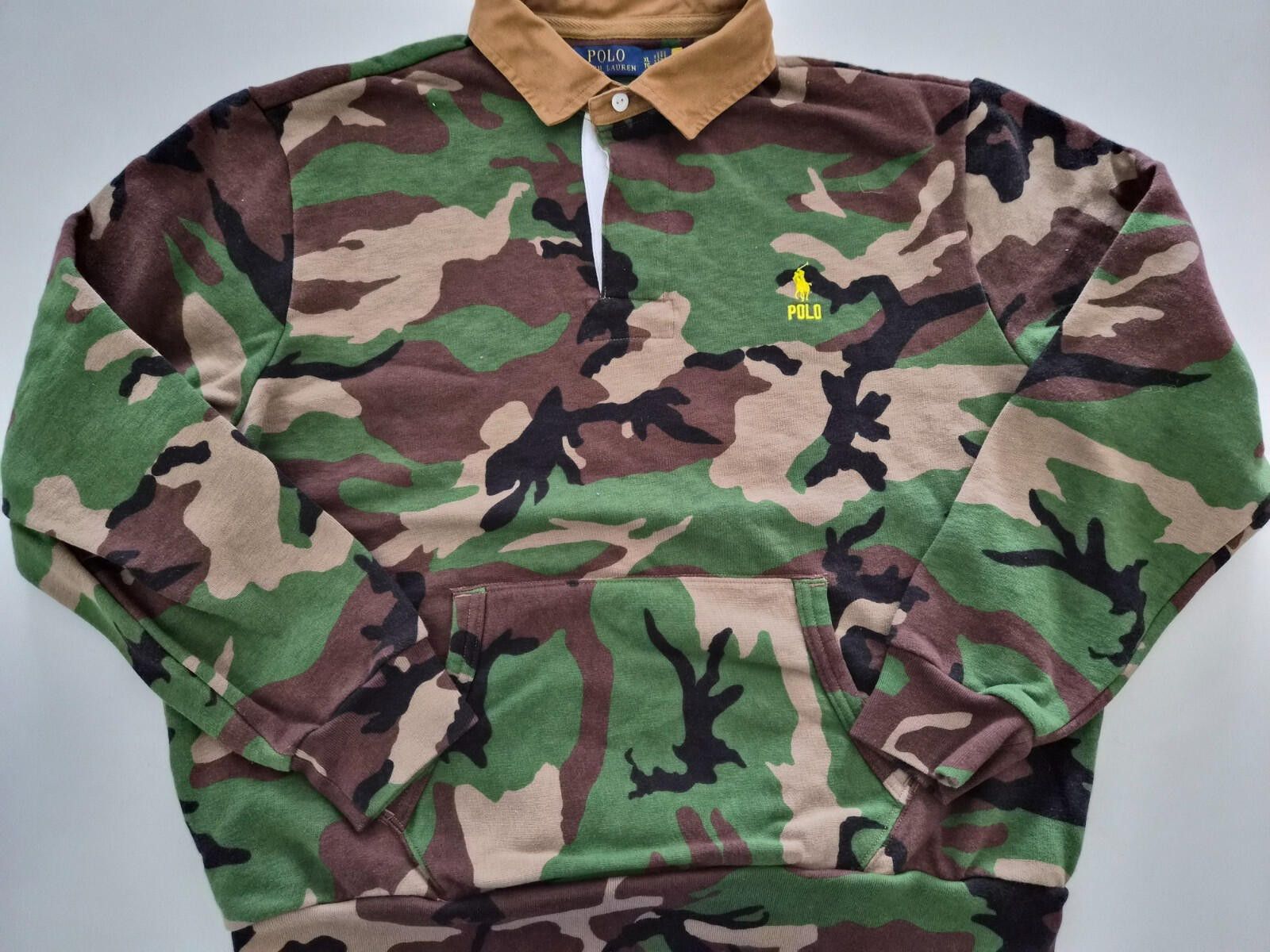 Polo Ralph Lauren Camo Mens XL Fleece Sweatshirt Rugby