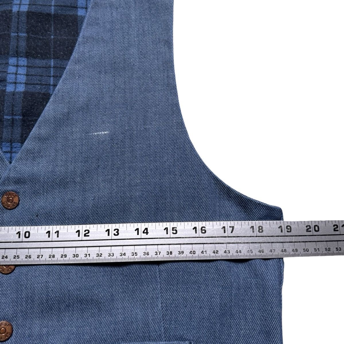 Vintage Vintage West Cal 45 Denim Snap Buttom Vest Plaid M Cinch Size US M / EU 48-50 / 2 - 4 Thumbnail