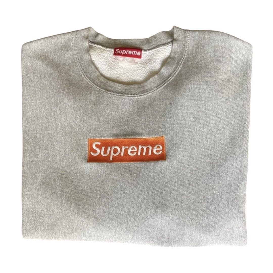 Supreme VINTAGE 1995 Supreme Orange on Grey Box Logo Sweatshirt Size US L / EU 52-54 / 3 - 6 Thumbnail