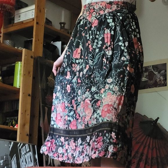 Vintage Vintage Tattoo California Floral Midi Skirt - Size 7 Size 24" / US 00 / IT 34 - 9 Thumbnail