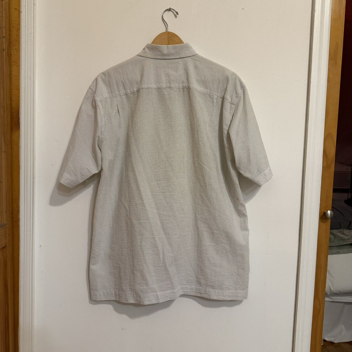 Issey Miyake Issey Miyake Textured Striped Short Sleeve Button-Up Shirt Size US L / EU 52-54 / 3 - 6 Thumbnail