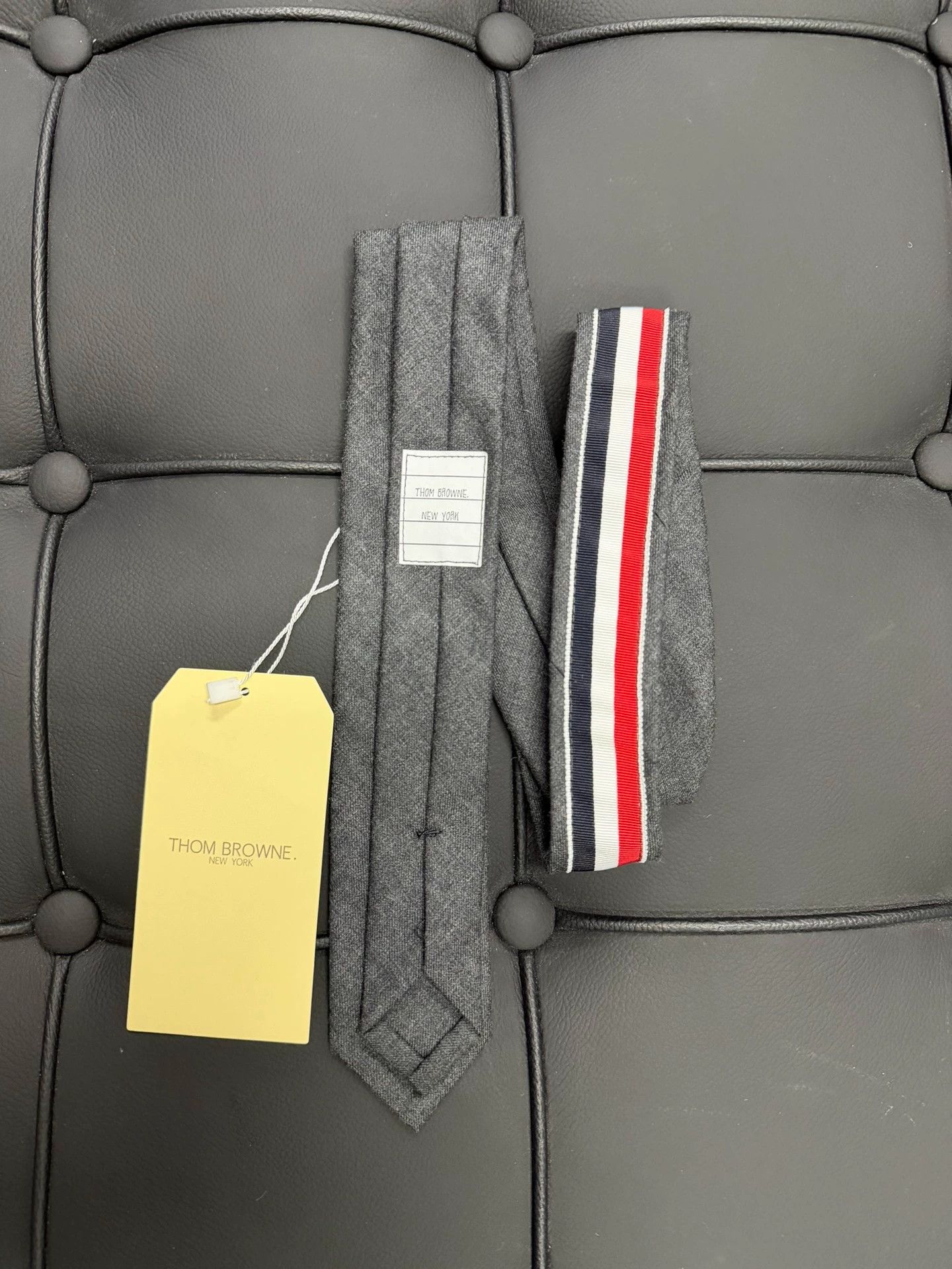 Thom Browne Thom Browne Classic Solid Charcoal Gray Wool Necktie Size ONE SIZE - 2 Thumbnail