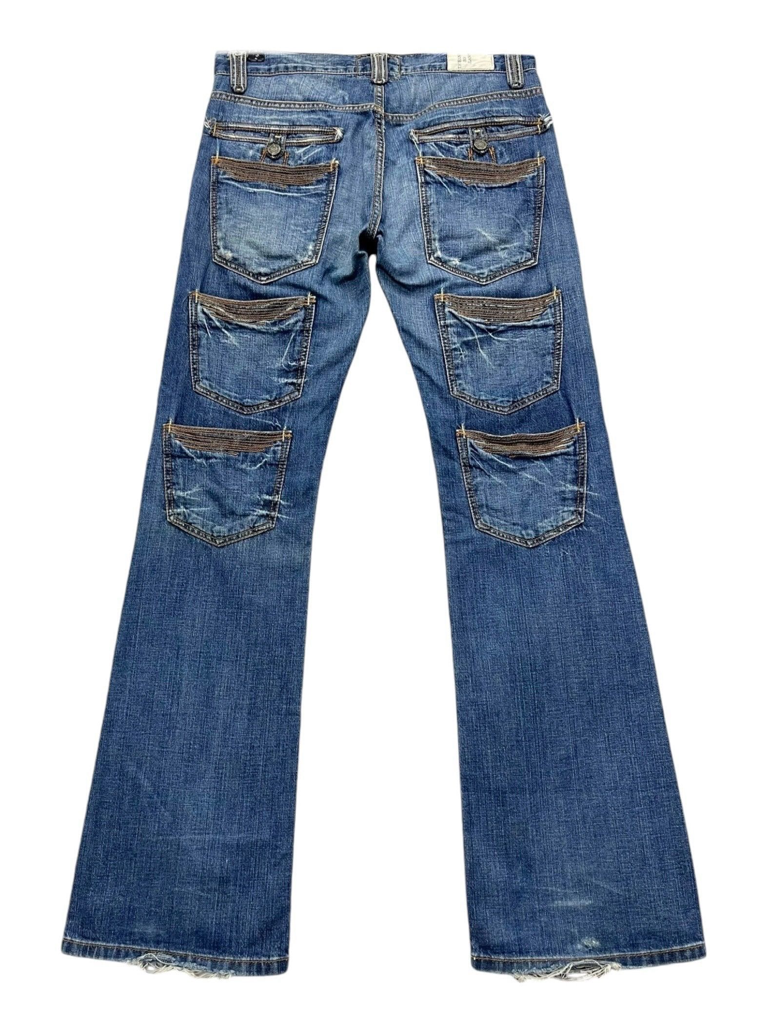 Taverniti 💥SICK🔥Vtg TAVERNITI Designer Multipocket Distressed FLARE Size US 31 - 5 Thumbnail
