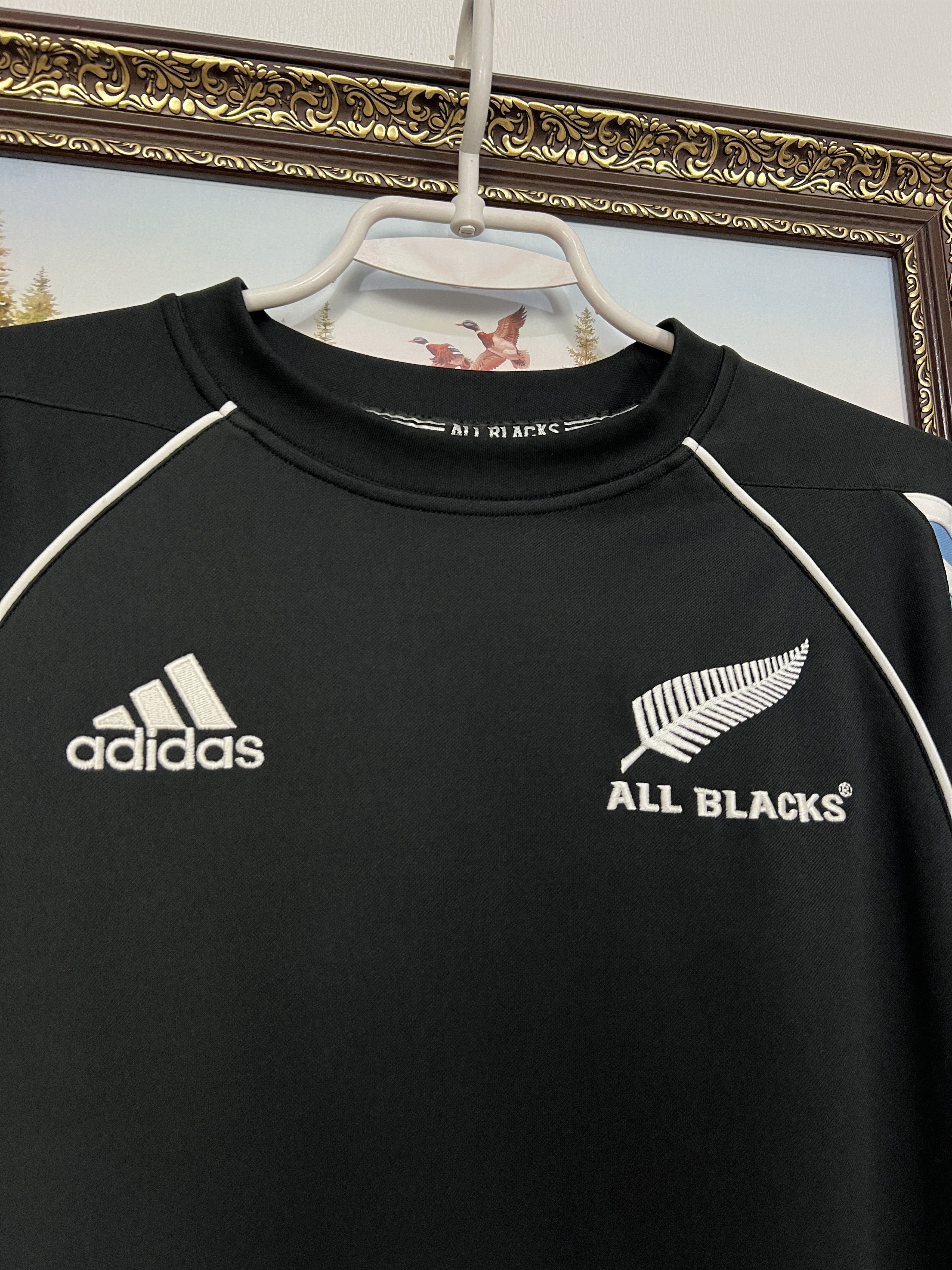 Adidas Vintage All Black New Zealand Rugby Union Train Sweatshirt Size US S / EU 44-46 / 1 - 3 Thumbnail