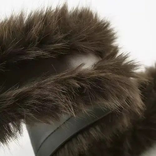 Japanese Brand Yukiko x Akira 85 Cm Faux Fur Patchwork Pu Leather Belt Size ONE SIZE - 4 Thumbnail