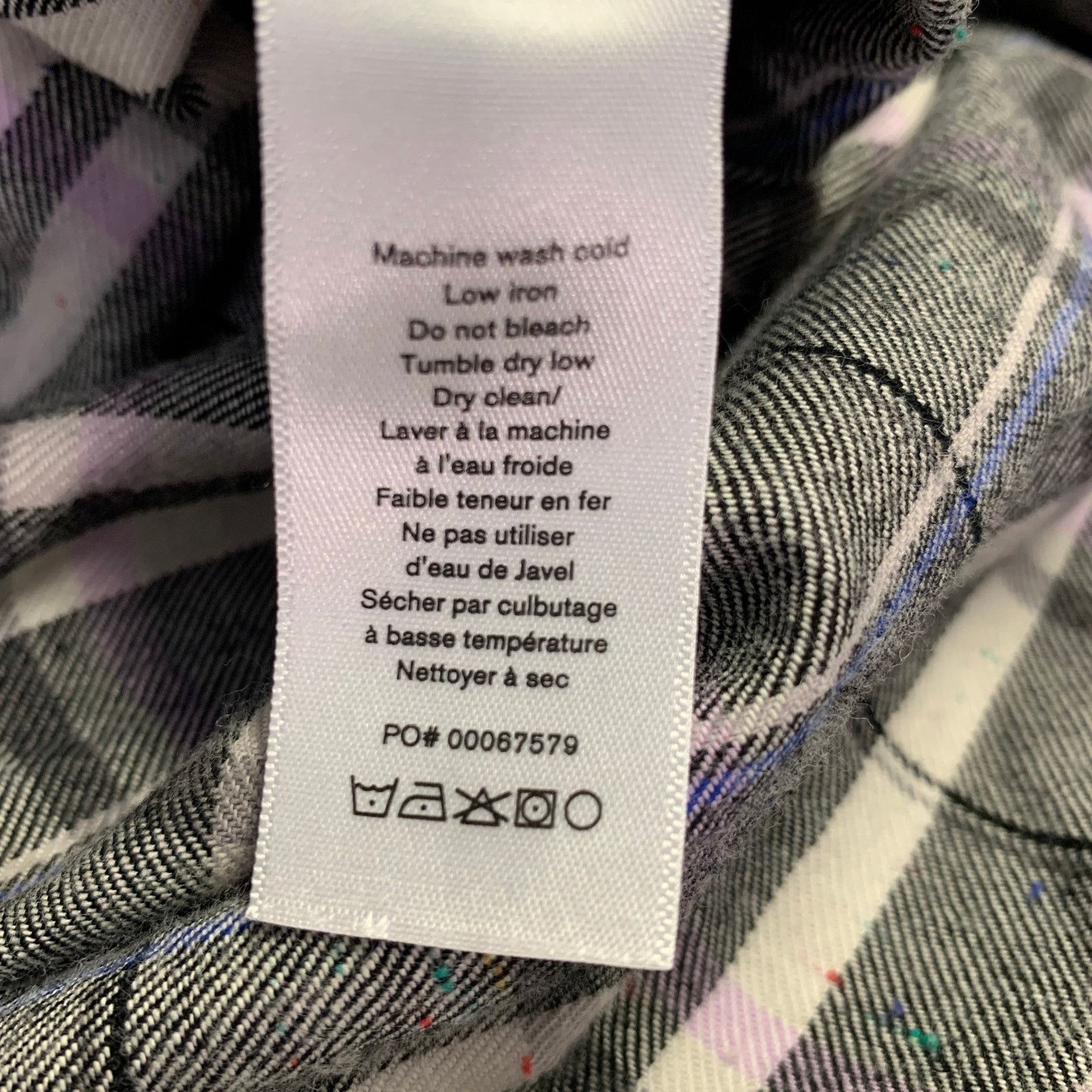 Rag & Bone Black White & Purple Plaid Pointed Collar Long Sleeve Shirt Size US S / EU 44-46 / 1 - 6 Thumbnail