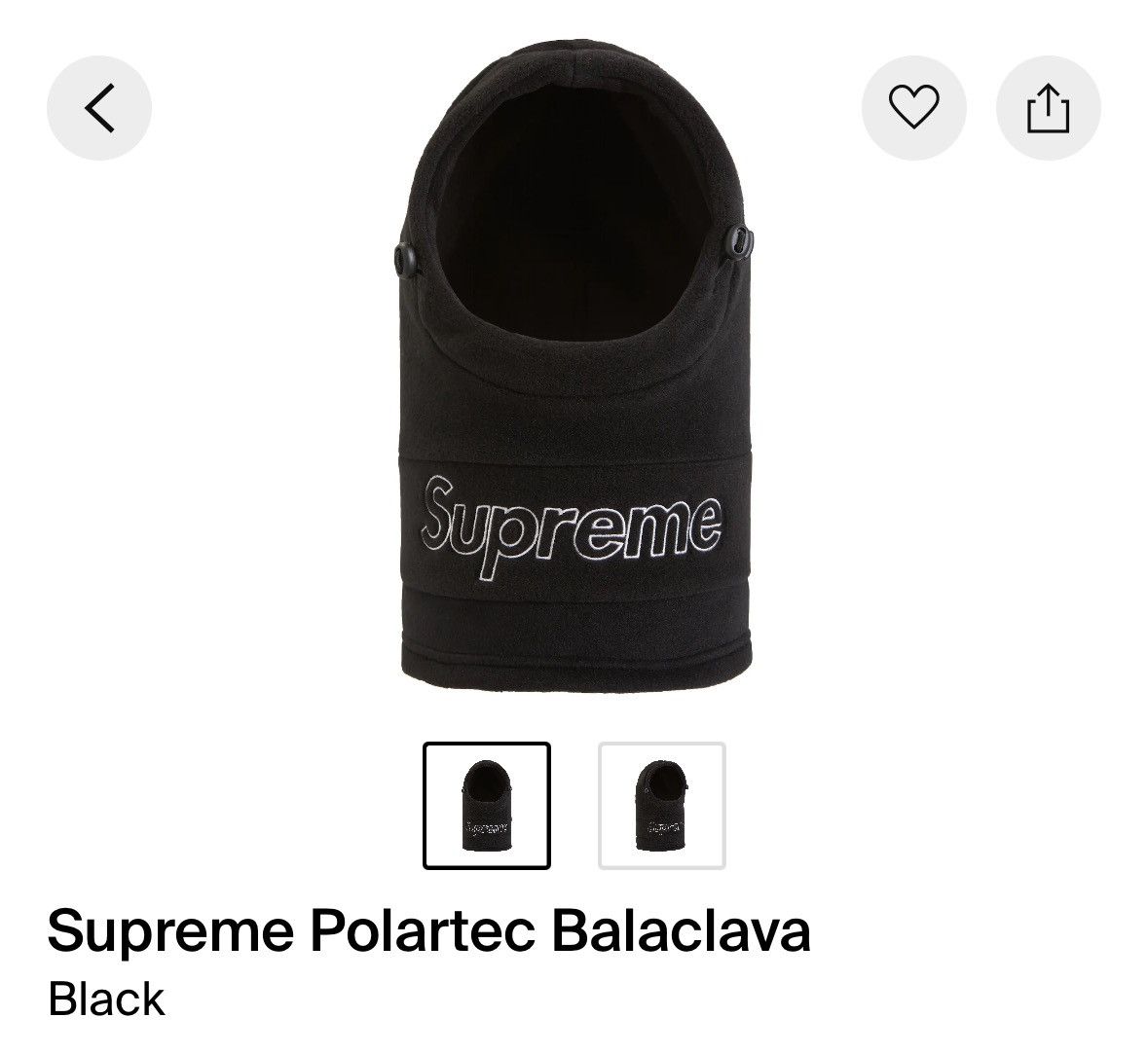 Supreme Polartec Deep Pile Balaclava 黒 Polartec Supreme Balaclava | TikTok