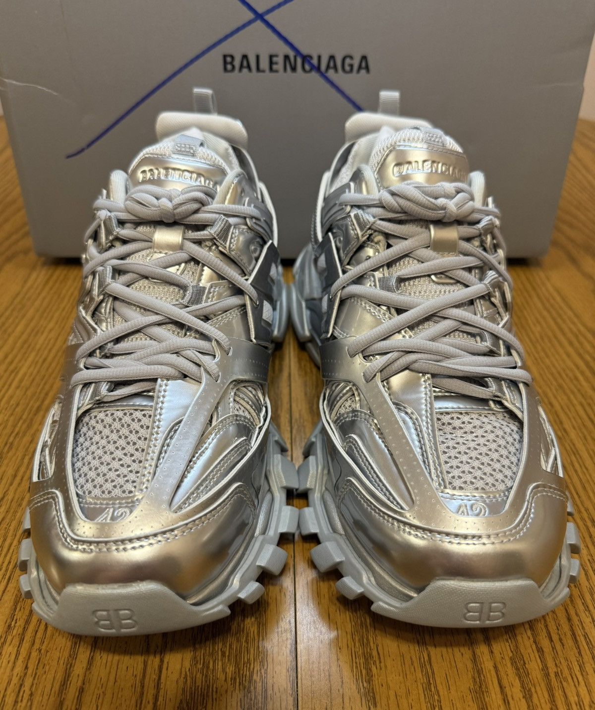 Balenciaga Balenciaga Track Sneaker (Metallic) Size US 9 / EU 42 - 2 Thumbnail