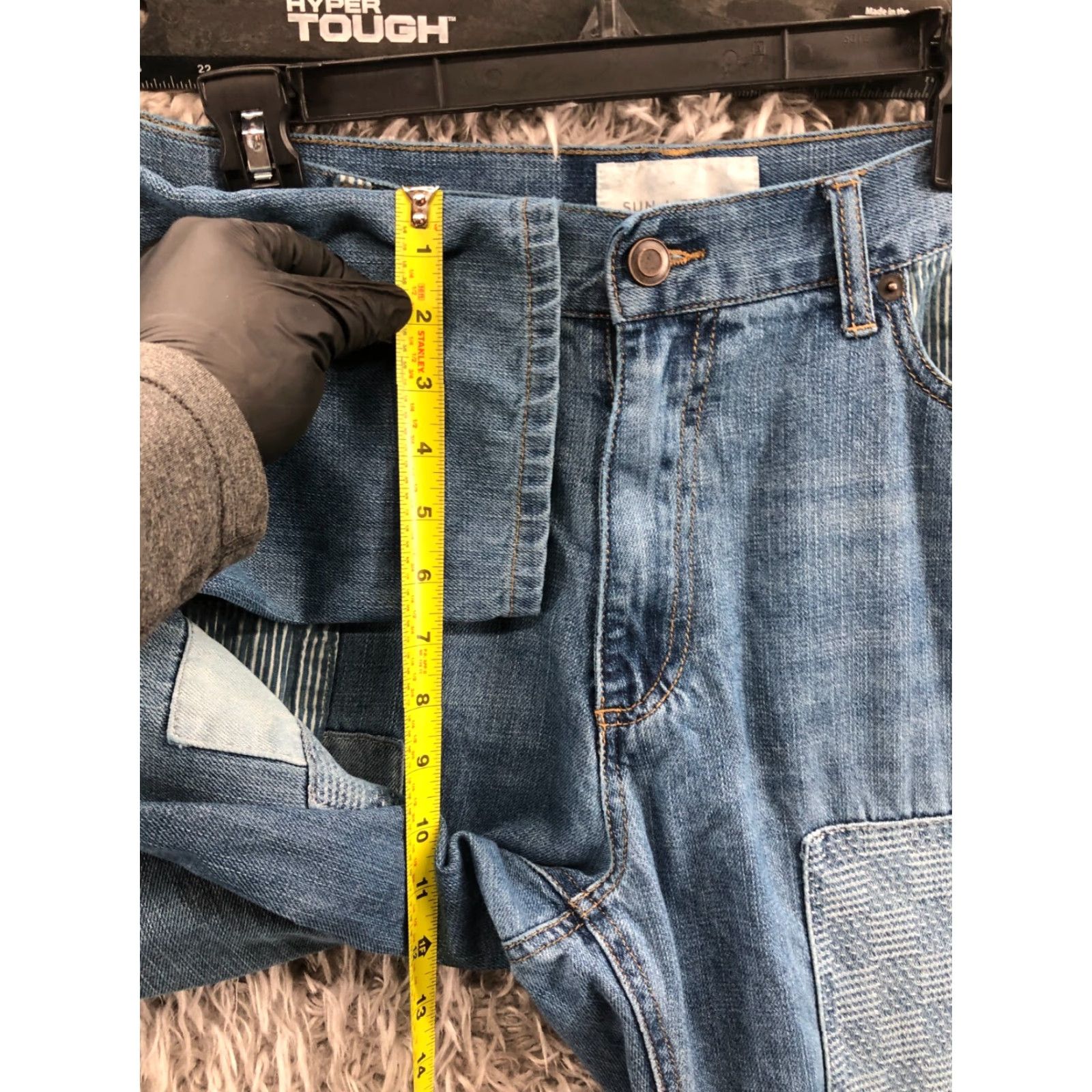 Vintage Sun Stone Jeans Size 34 Mens Mid Rise Medium Wash Blue Straight 5-Pocket Denim Cotton Blend Regular Belt Loops Sun Stone Brand Mens Jeans Size US 34 / EU 50 - 5 Thumbnail