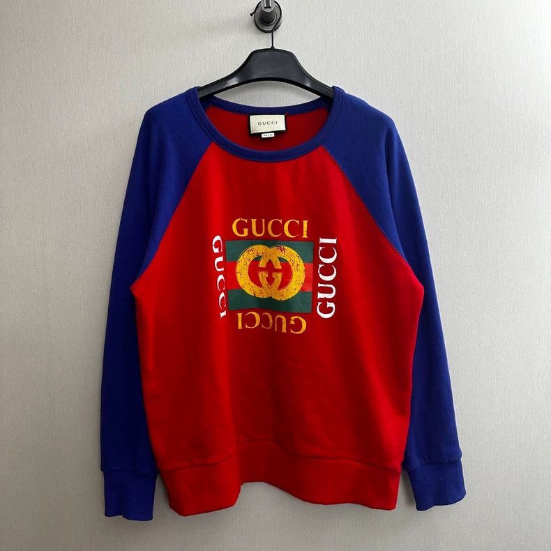 Gucci Gucci Red Blue Panel Sweatshirt L Size US L / EU 52-54 / 3 - 1 Thumbnail