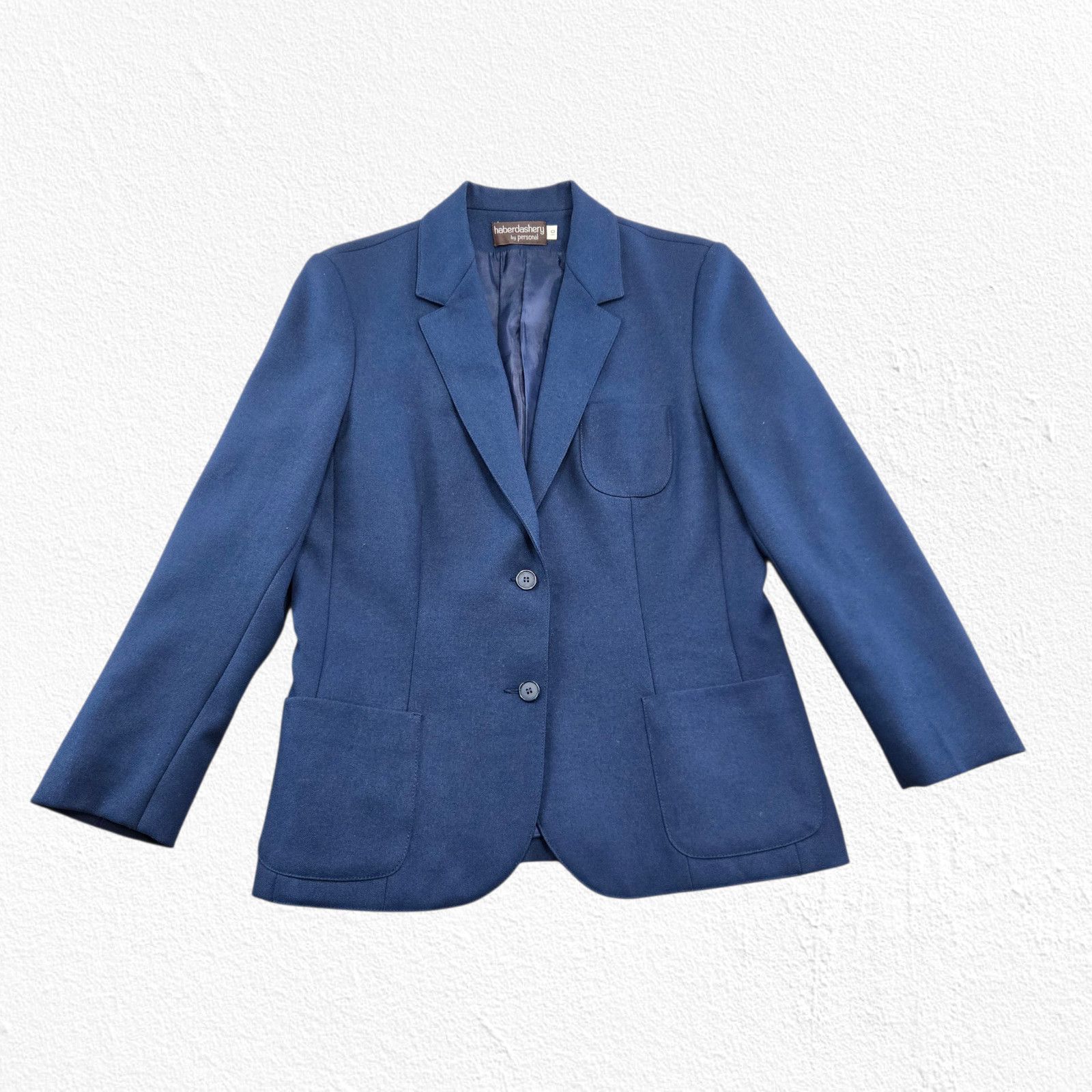 Vintage Vintage Haberdashery Navy Wool Blend Classic Blazer Size 10 Size L / US 10 / IT 46 - 3 Thumbnail