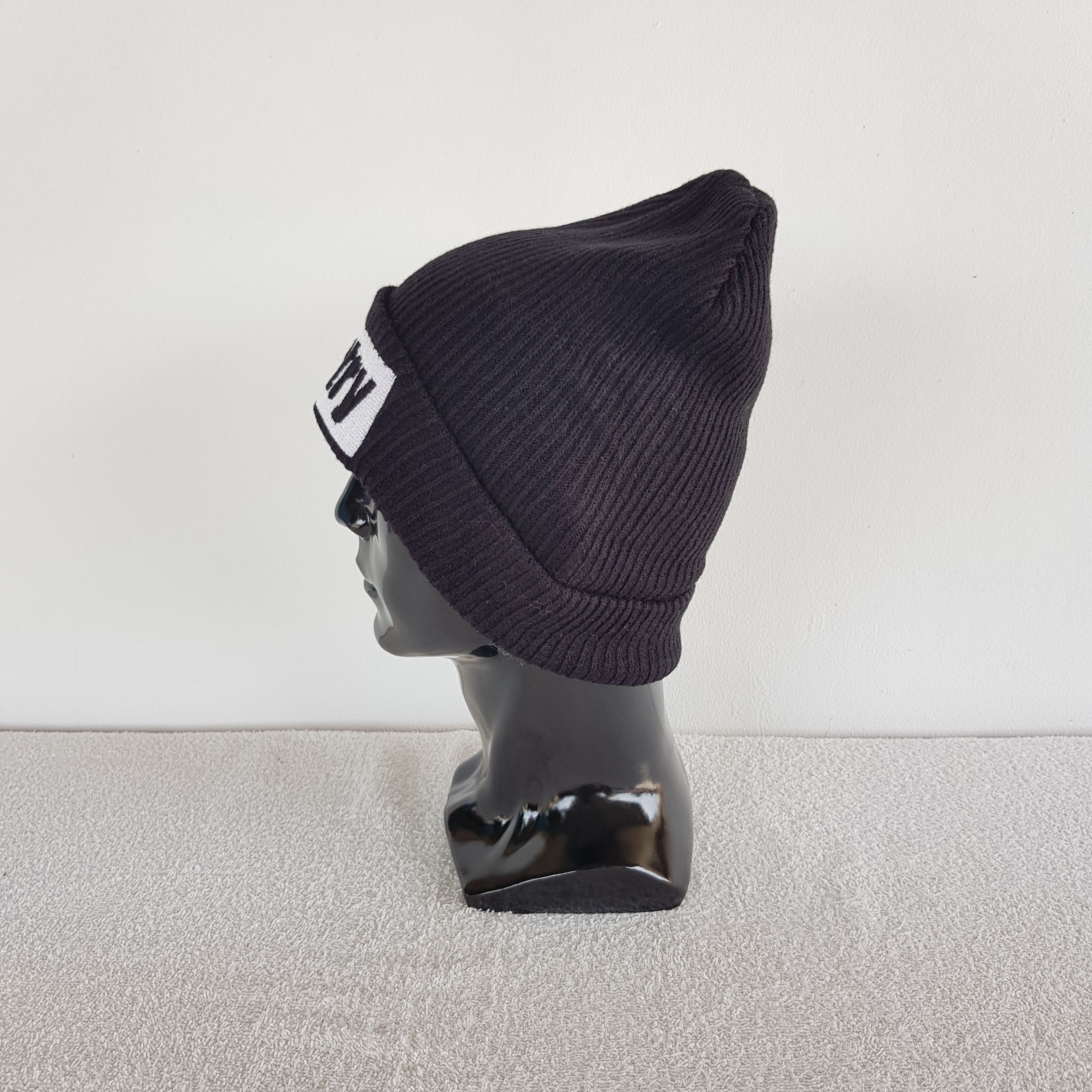 Vintage Nice Try Beanie Humor Snow Cap Ribbed Knit Crochet Hats. Size ONE SIZE - 3 Thumbnail