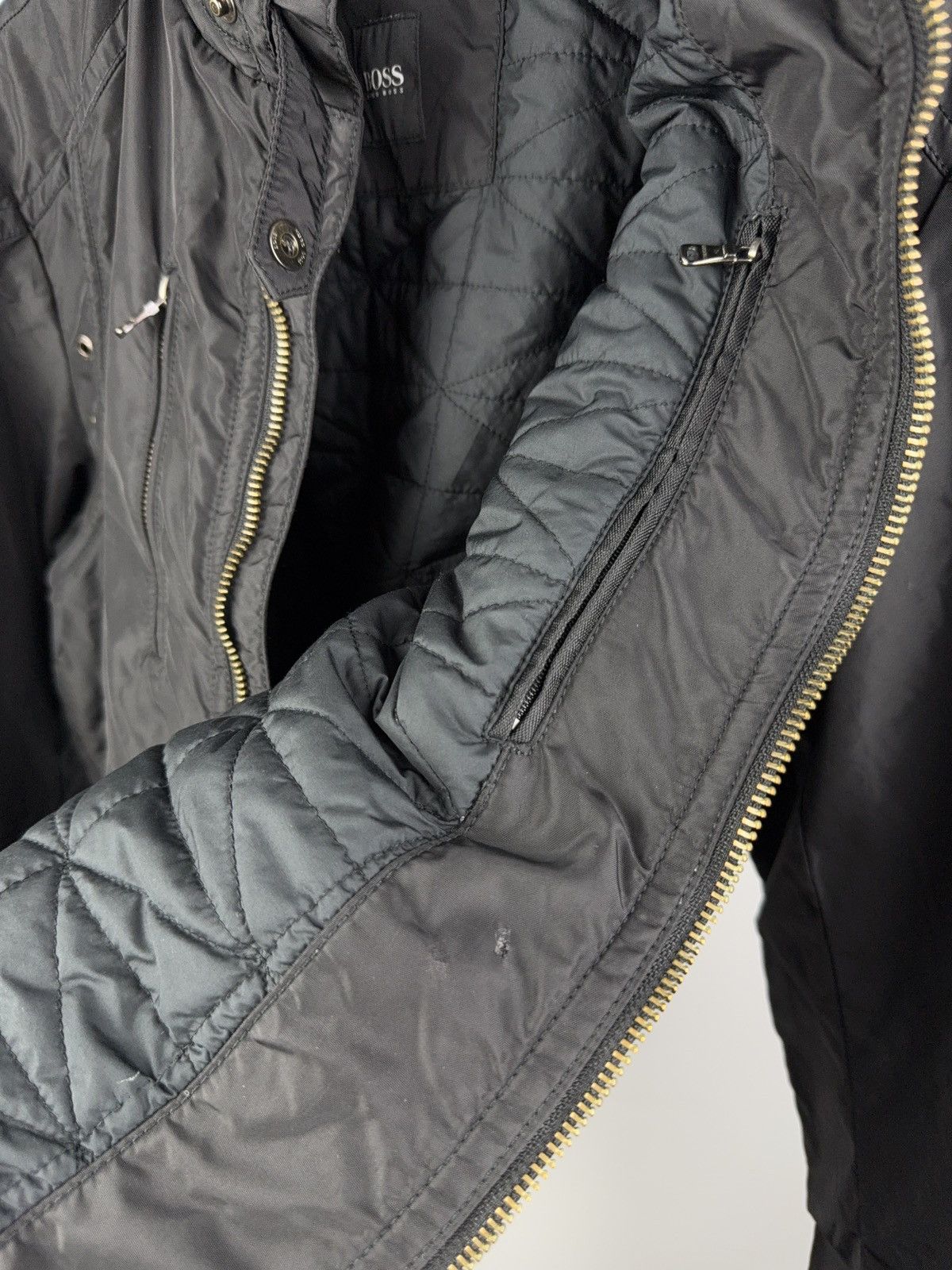 Hugo Boss Hugo Boss Black Moto Jacket Nylon Zip Biker Style Size L Size L / US 10 / IT 46 - 10 Thumbnail