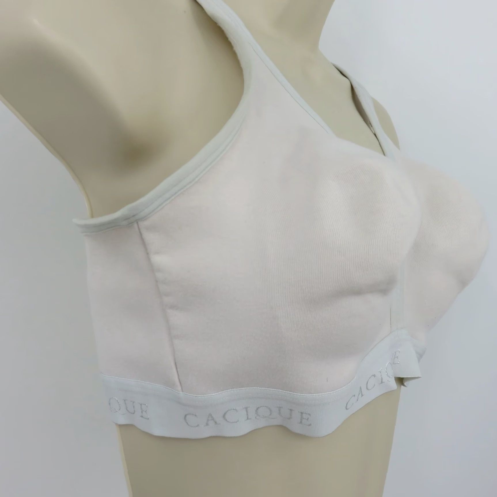 Vintage Cacique Bra Women's 40C Gray Wireless Unlined Full Coverage Cotton Blend T-Shirt Style XL? Wait Size ONE SIZE - 3 Thumbnail