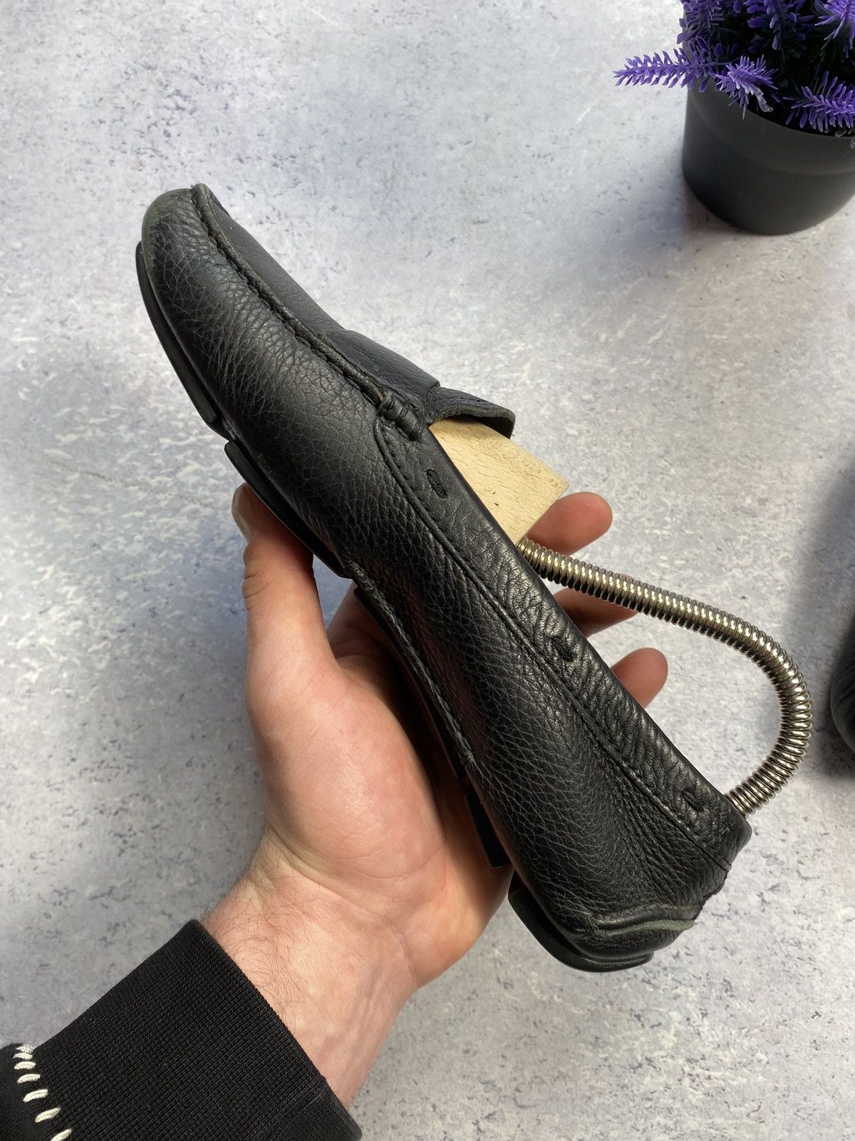 Prada Prada Black Leather Loafers Size EUR 37.5 Size US 5 / EU 37 - 11 Thumbnail